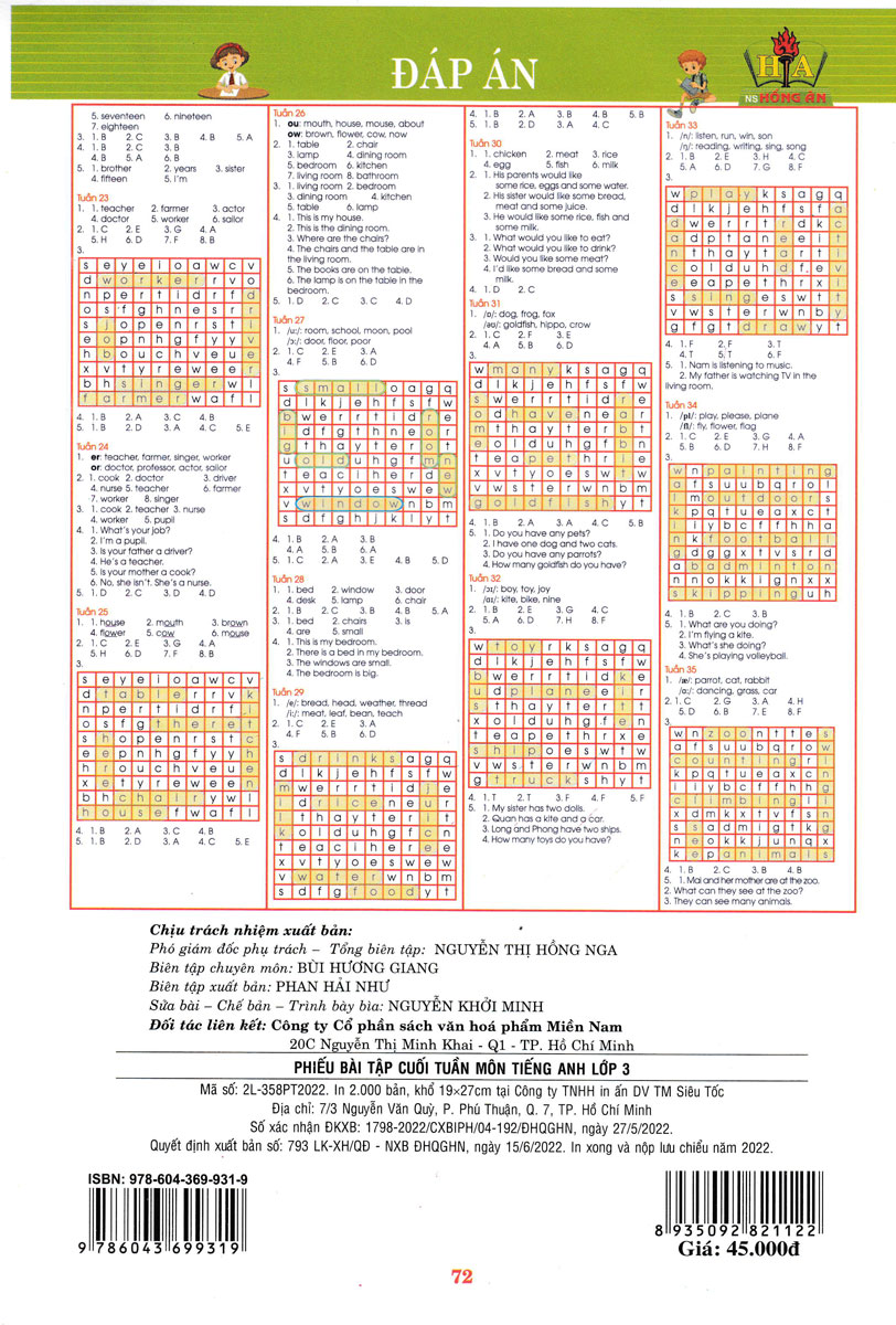 phiếu bài tập cuối tuần môn tiếng anh - lớp 3 - Ảnh 9