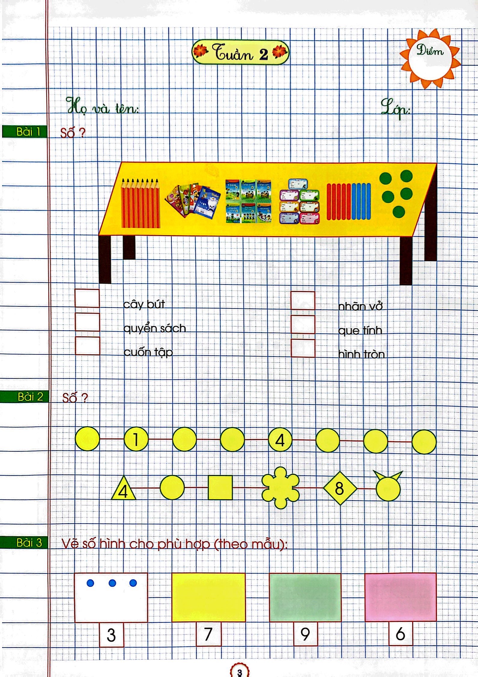 phiếu bài tập cuối tuần - môn toán lớp 1 (biên soạn theo sgk mới) - Ảnh 4