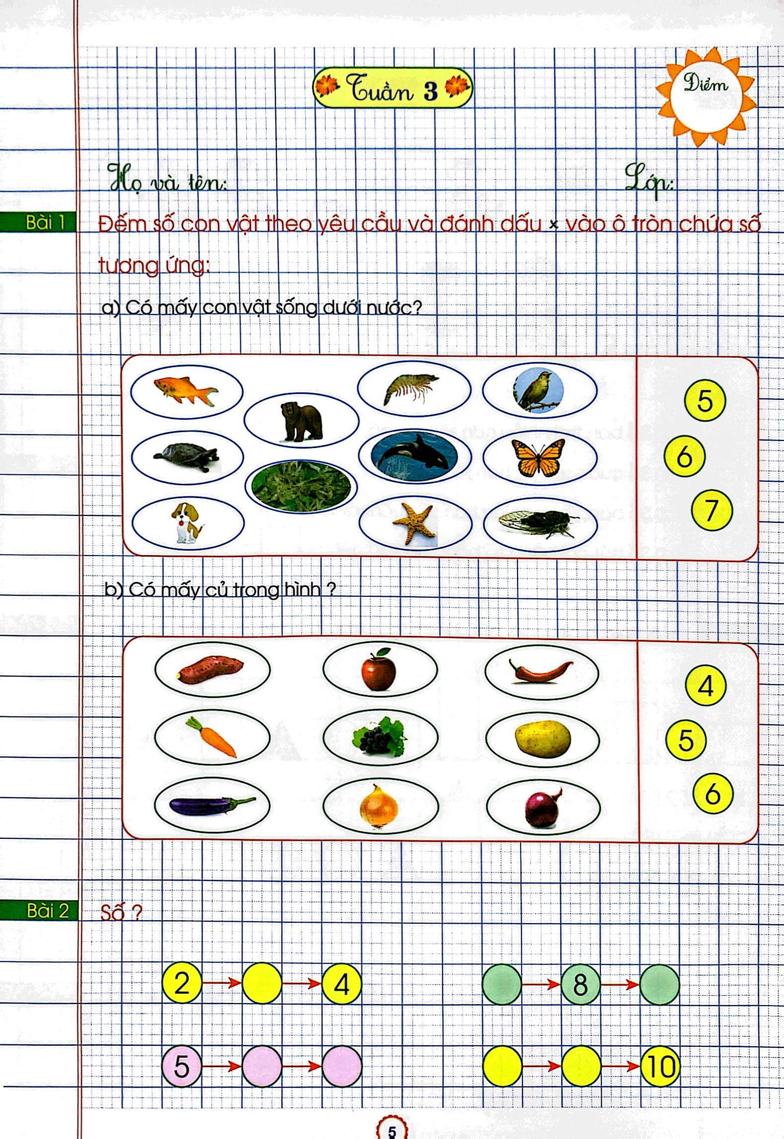 phiếu bài tập cuối tuần - môn toán lớp 1 (biên soạn theo sgk mới) - Ảnh 5
