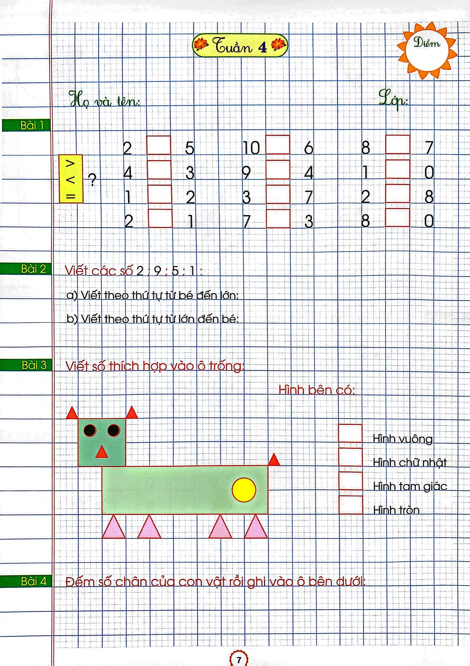 phiếu bài tập cuối tuần - môn toán lớp 1 (biên soạn theo sgk mới) - Ảnh 6