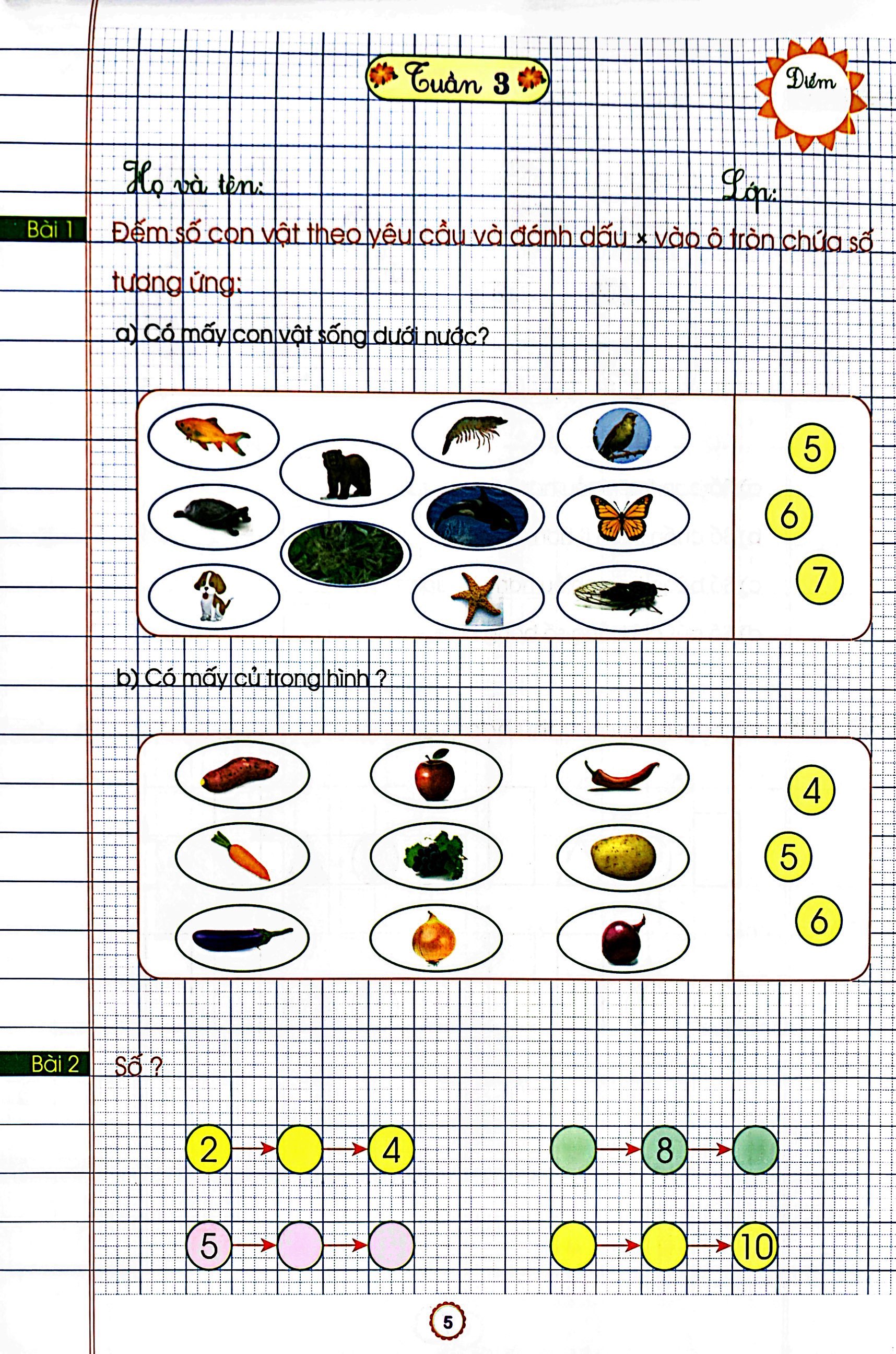 phiếu bài tập cuối tuần - môn toán lớp 1 (bộ sách: cánh diều) - Ảnh 5