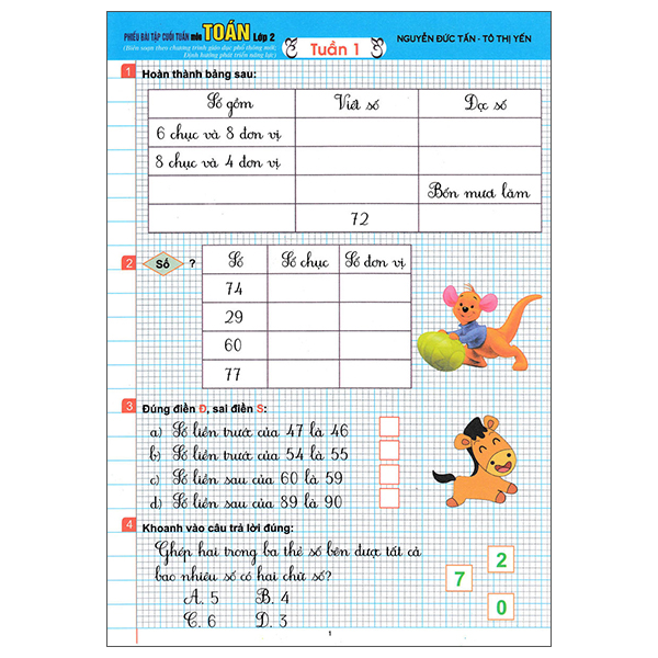 phiếu bài tập cuối tuần môn toán lớp 2