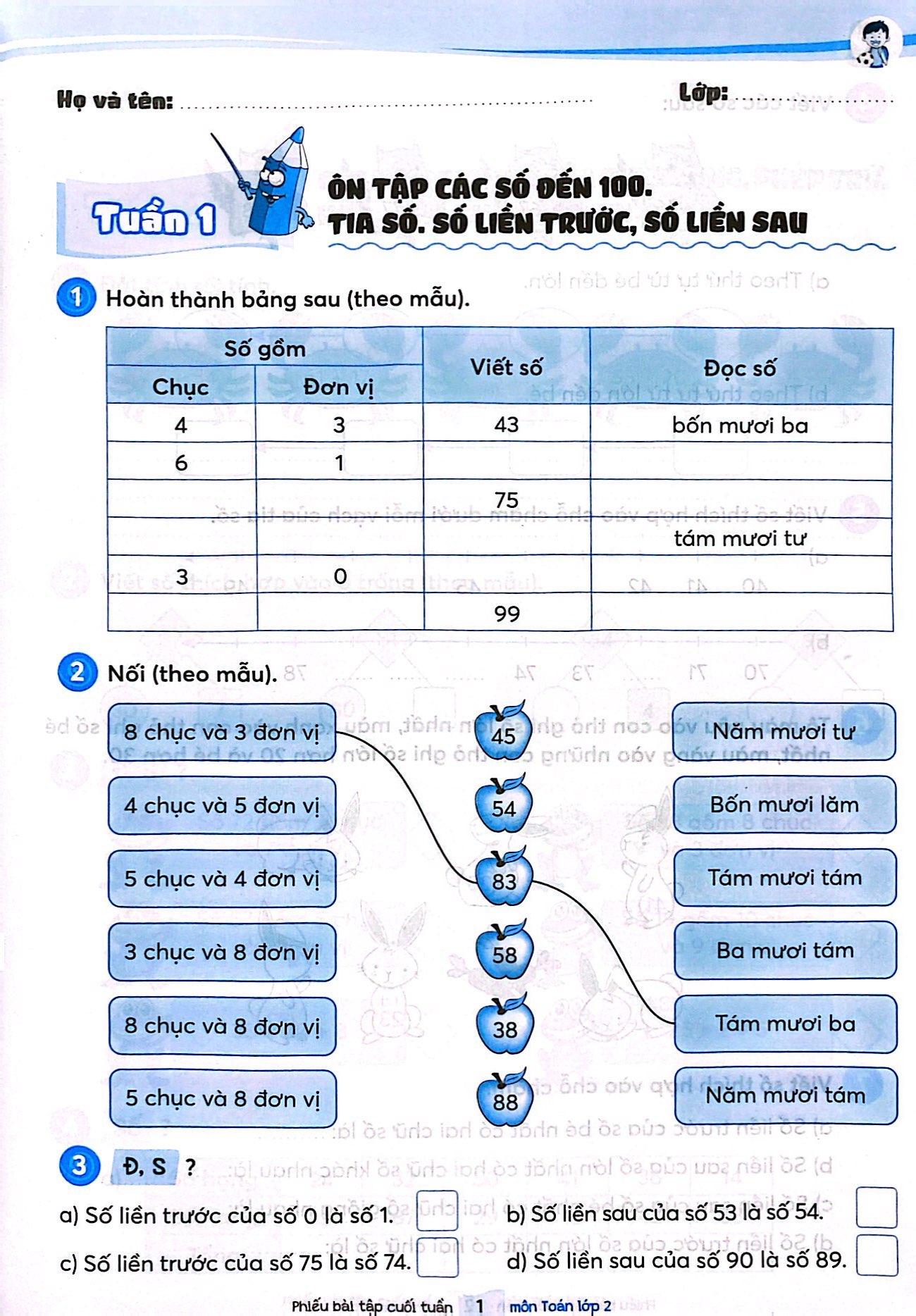 phiếu bài tập cuối tuần môn toán lớp 2 (kết nối) - Ảnh 4