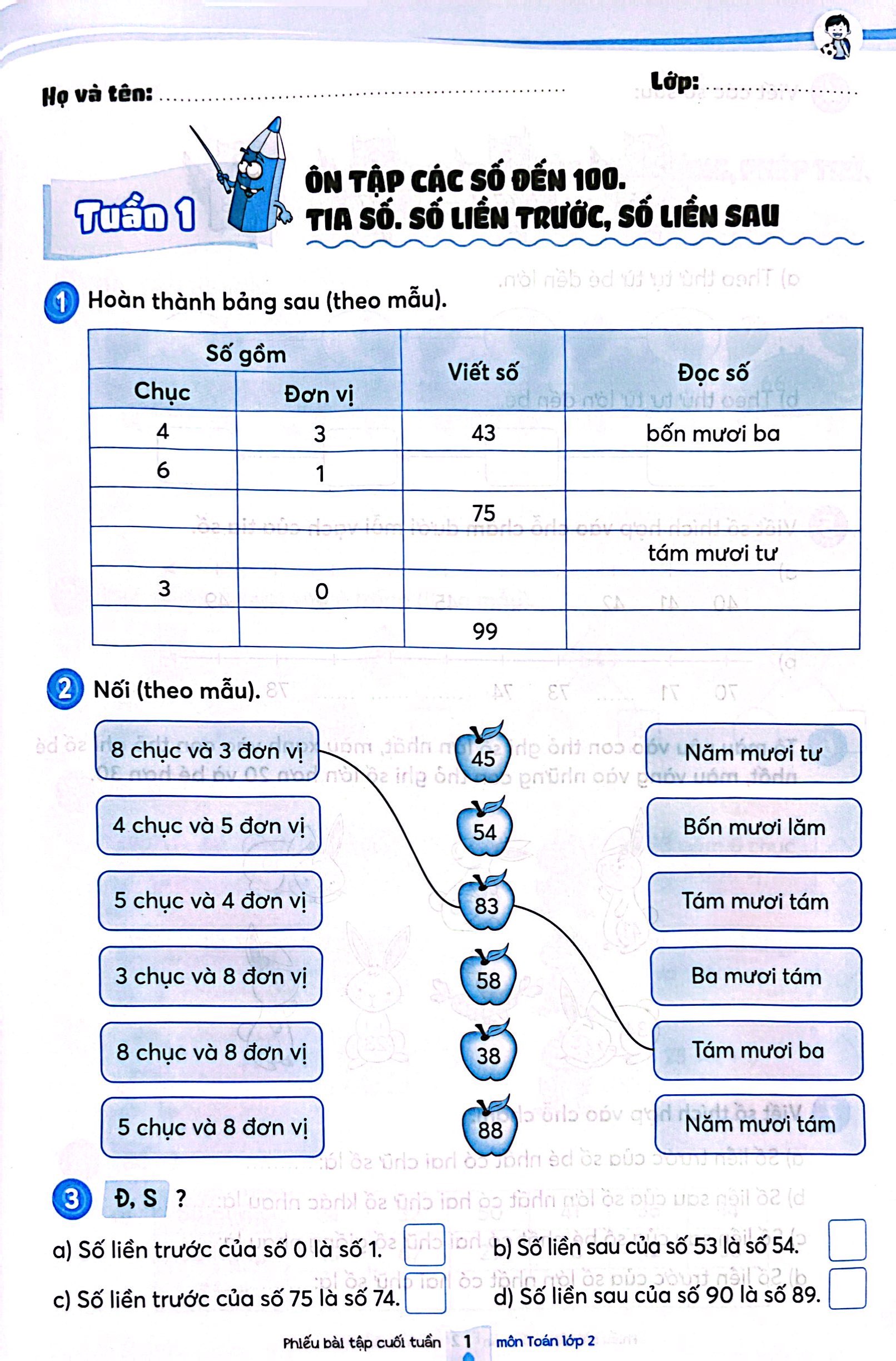 phiếu bài tập cuối tuần môn toán lớp 2 (kết nối) - Ảnh 5