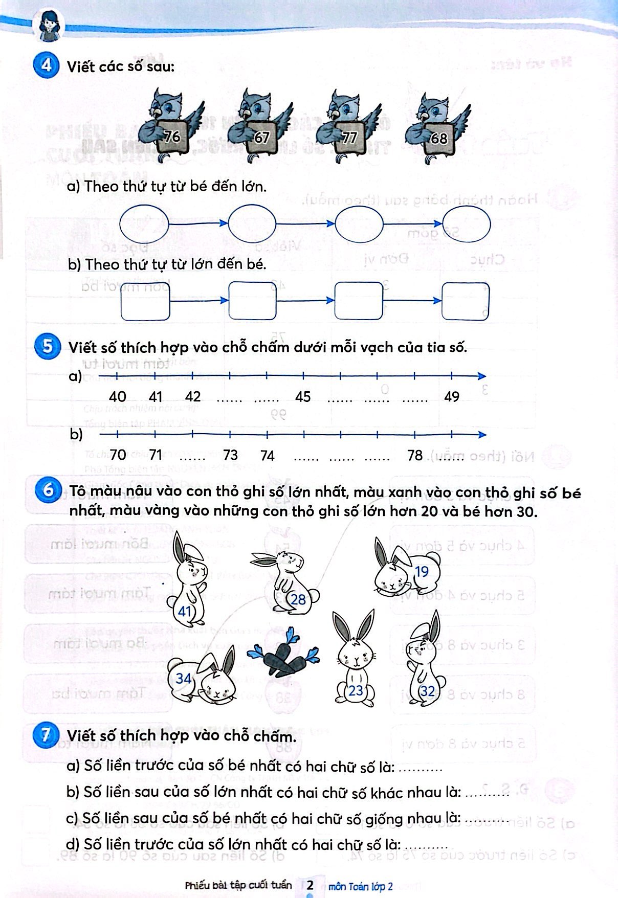 phiếu bài tập cuối tuần môn toán lớp 2 (kết nối) - Ảnh 6