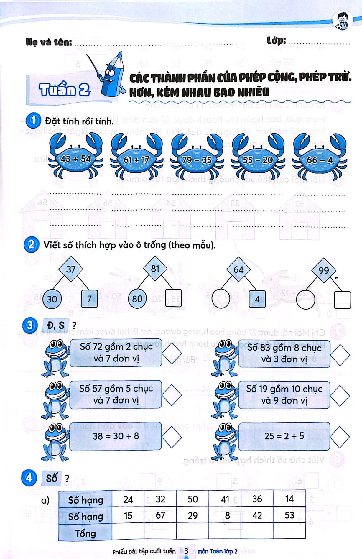 phiếu bài tập cuối tuần môn toán lớp 2 (kết nối) - Ảnh 8