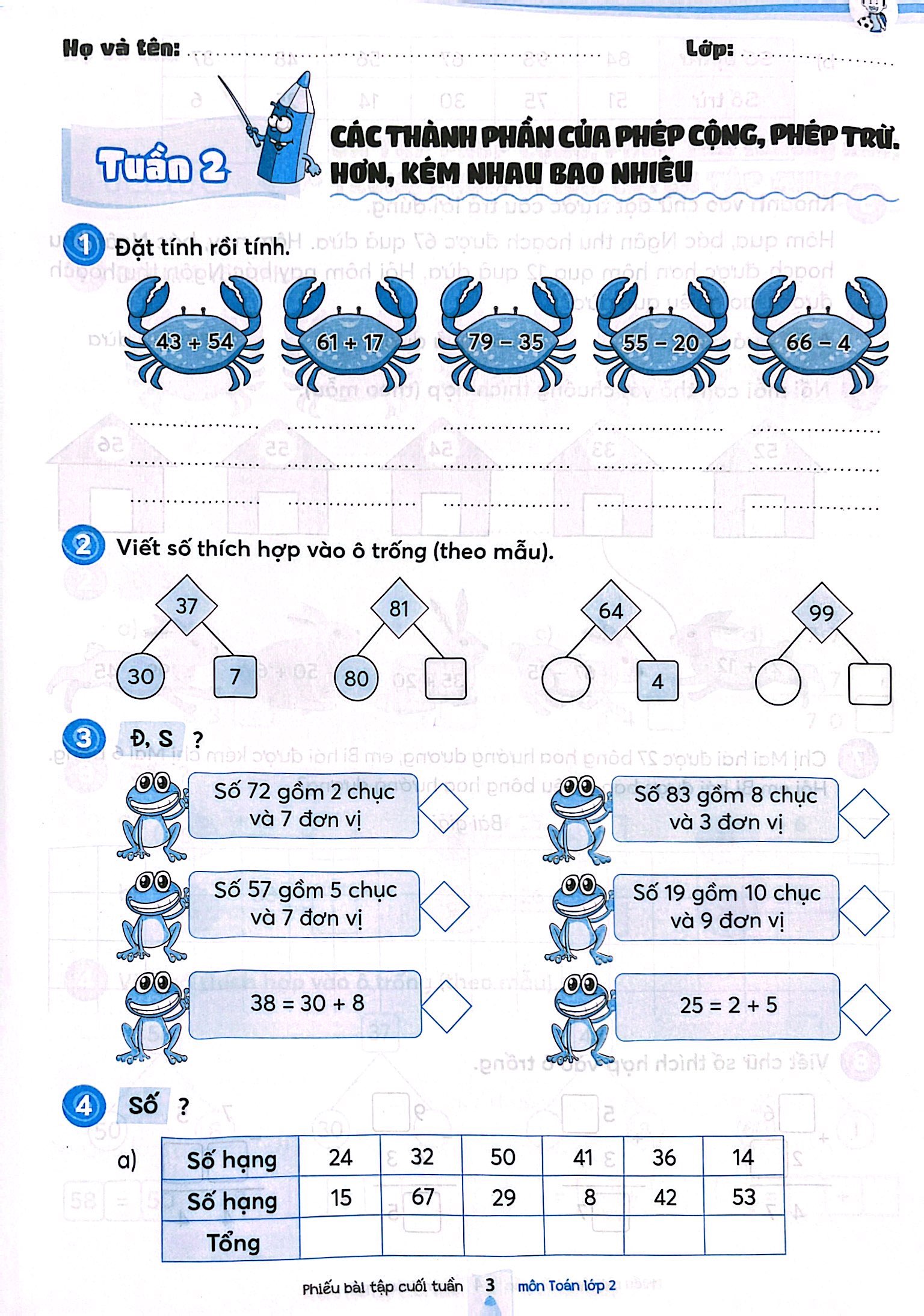 phiếu bài tập cuối tuần môn toán lớp 2 (kết nối) - Ảnh 9