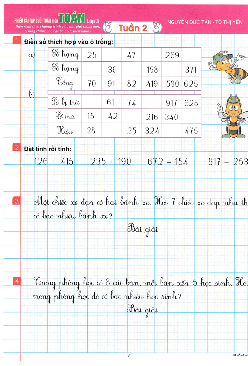 phiếu bài tập cuối tuần môn toán - lớp 3 - Ảnh 3