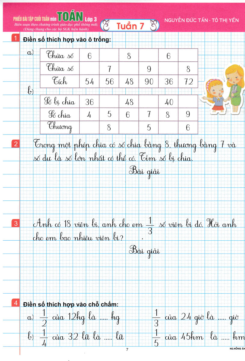 phiếu bài tập cuối tuần môn toán - lớp 3 - Ảnh 8