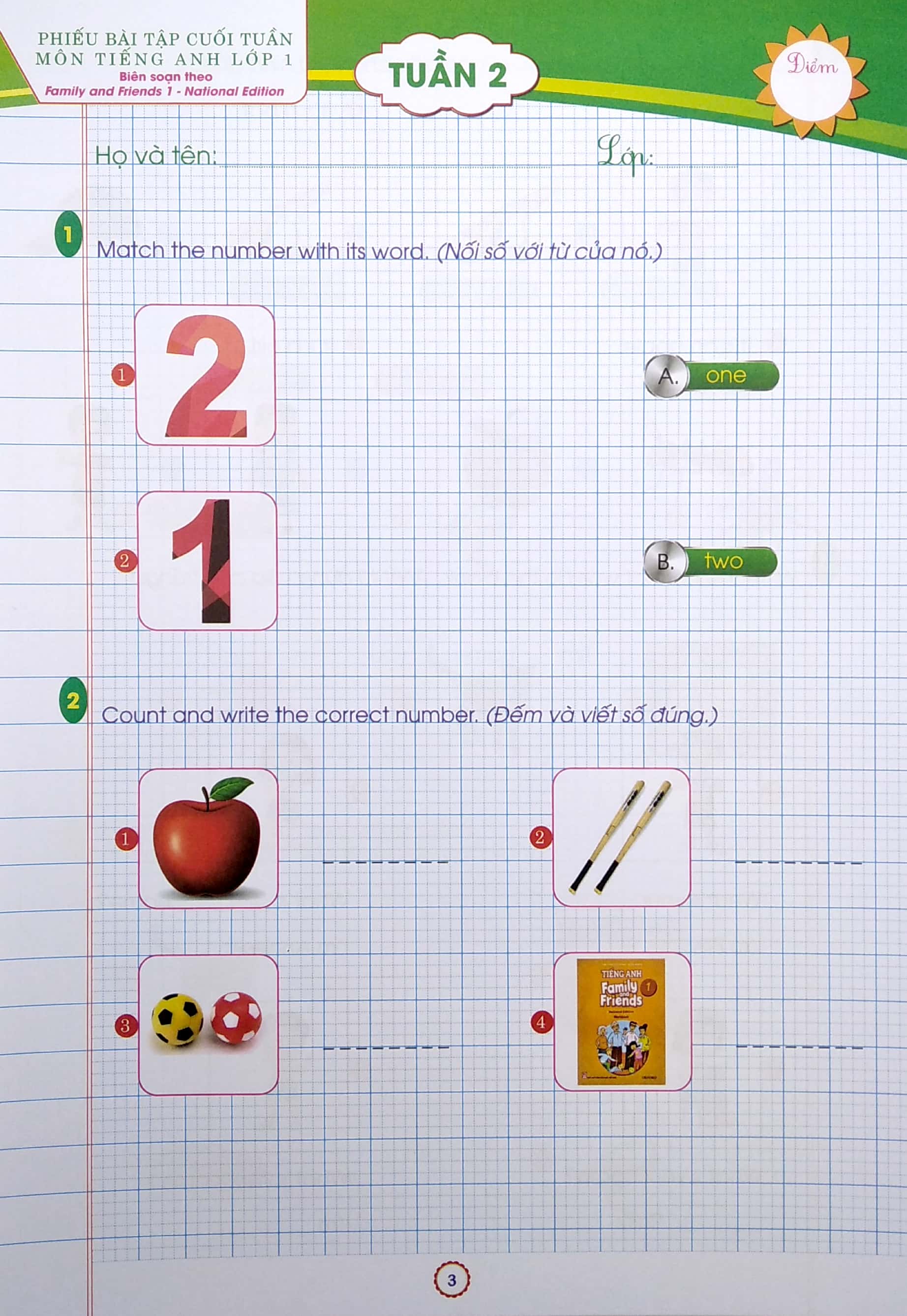 phiếu bài tập cuối tuần tiếng anh 1 (theo family and friends 1 - national edition) - Ảnh 5