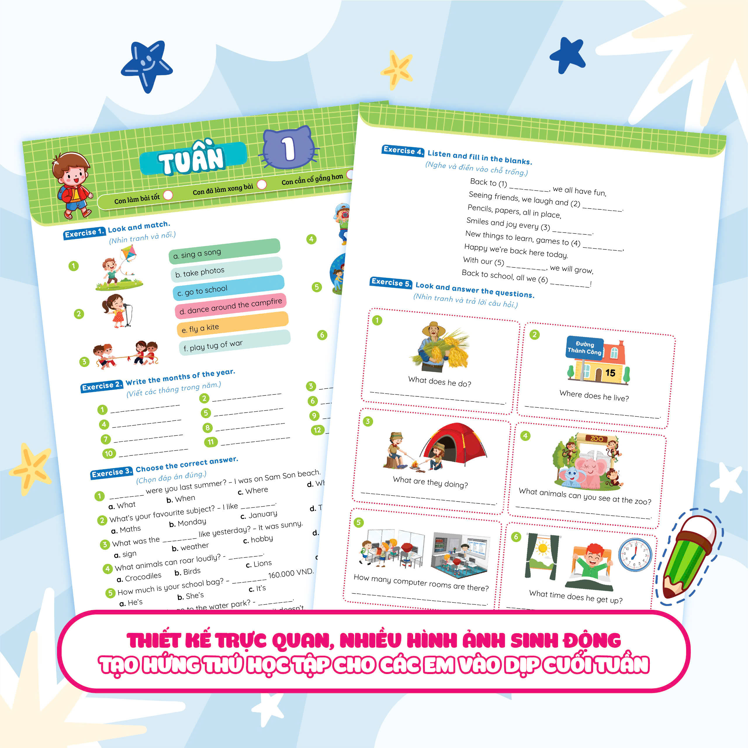 Phiếu Bài Tập Cuối Tuần Tiếng Anh 5 - Ảnh 5