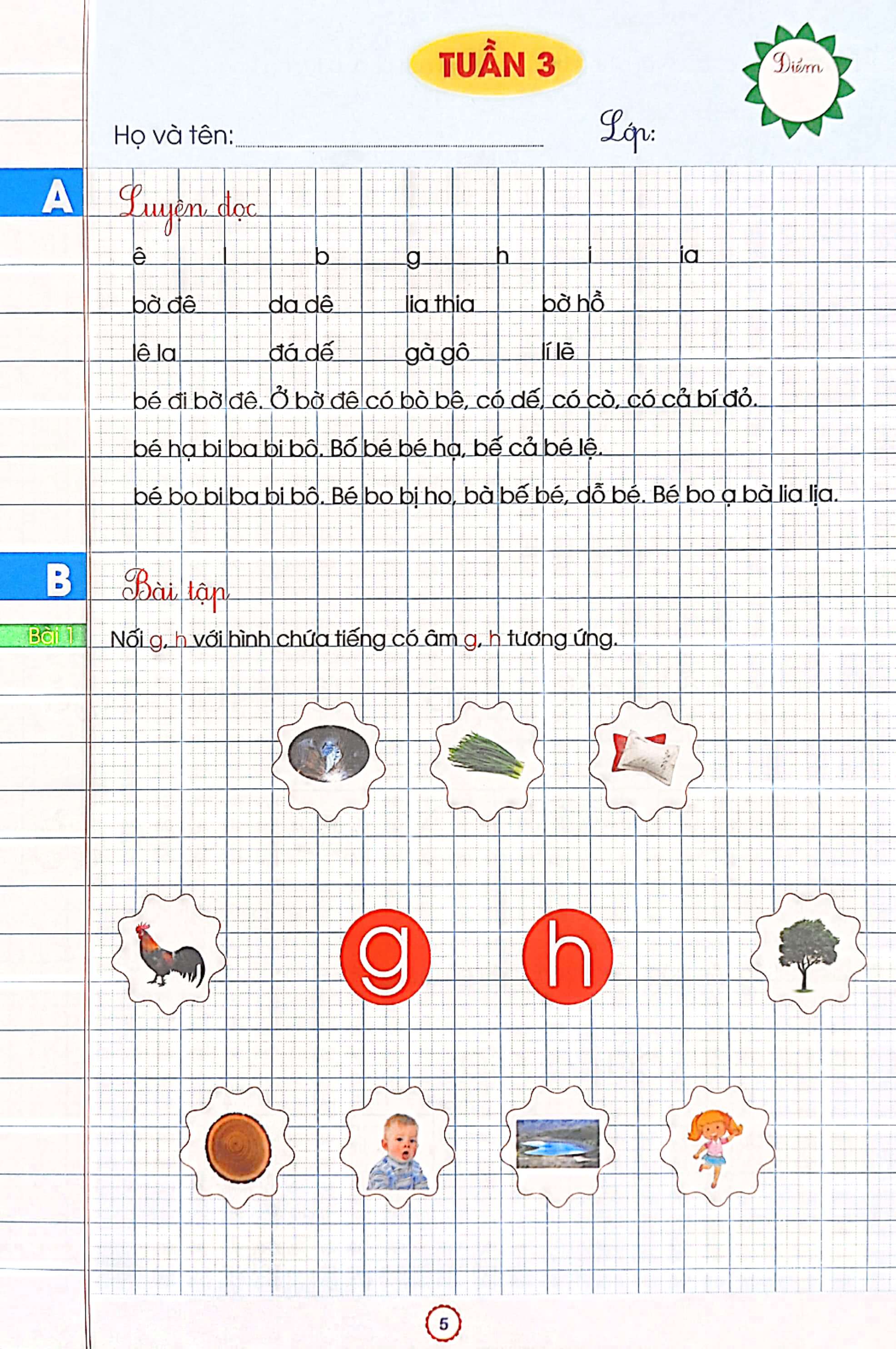 phiếu bài tập cuối tuần - tiếng việt lớp 1 (bộ sách: cánh diều) - Ảnh 5