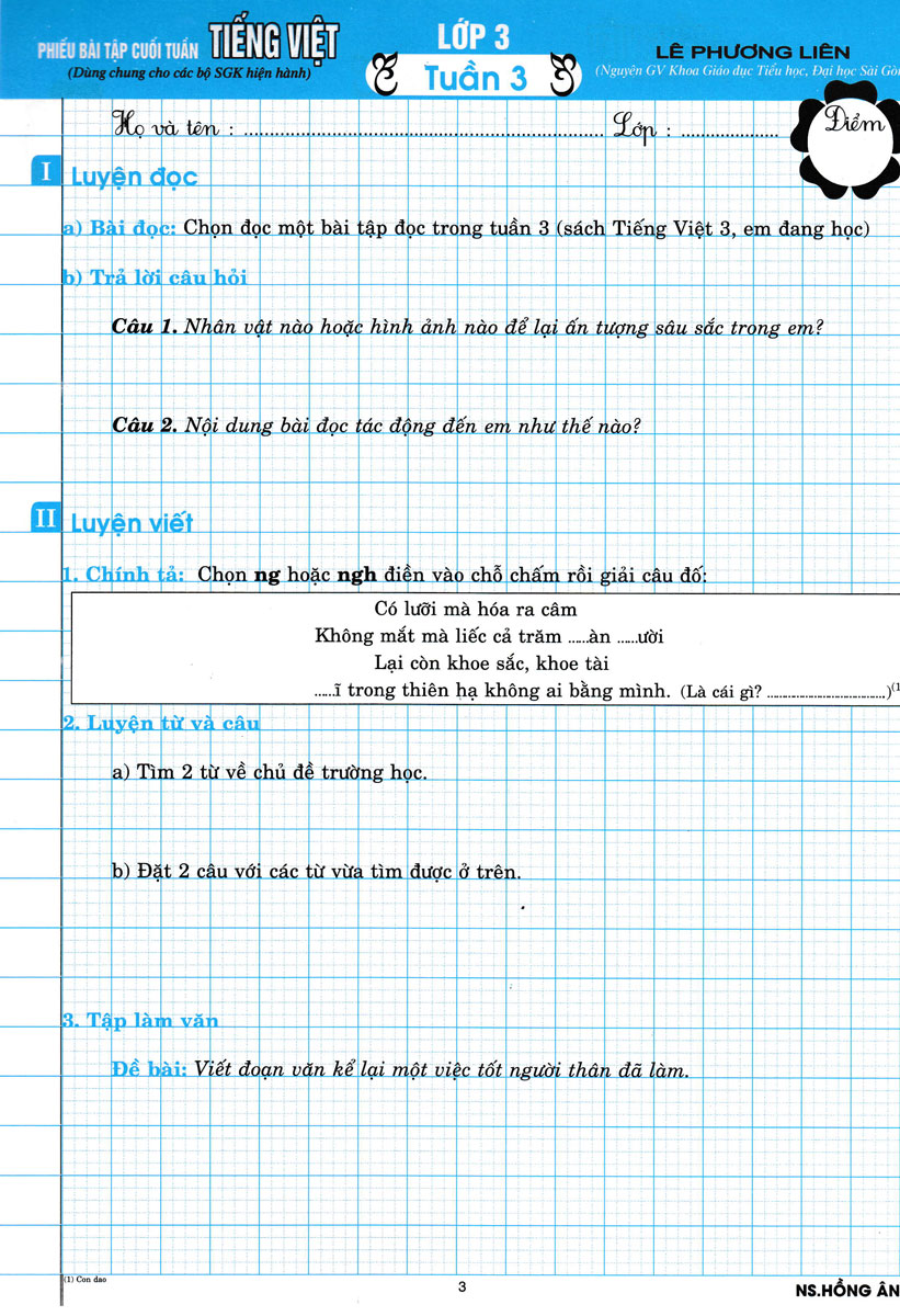 phiếu bài tập cuối tuần tiếng việt - lớp 3 - Ảnh 4