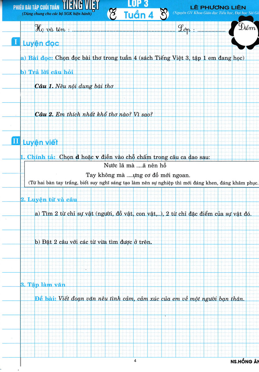 phiếu bài tập cuối tuần tiếng việt - lớp 3 - Ảnh 5