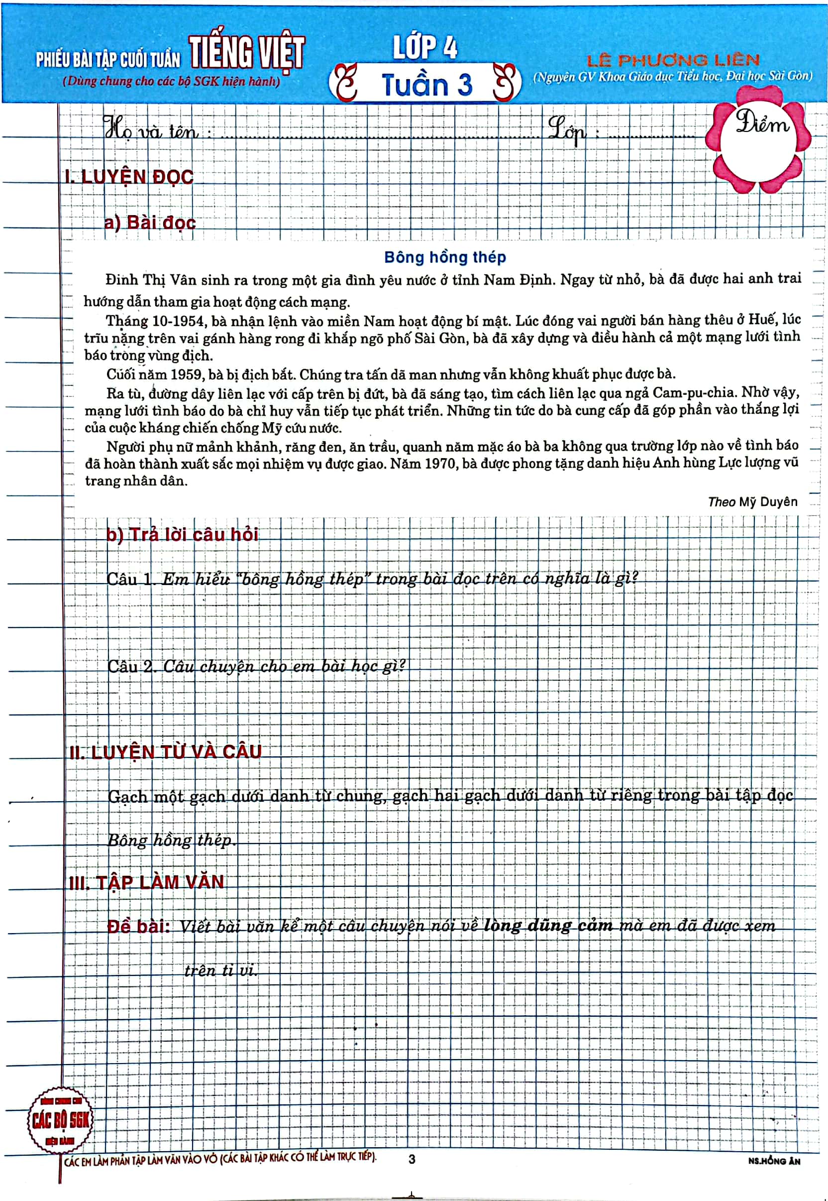 phiếu bài tập cuối tuần tiếng việt lớp 4 - Ảnh 4