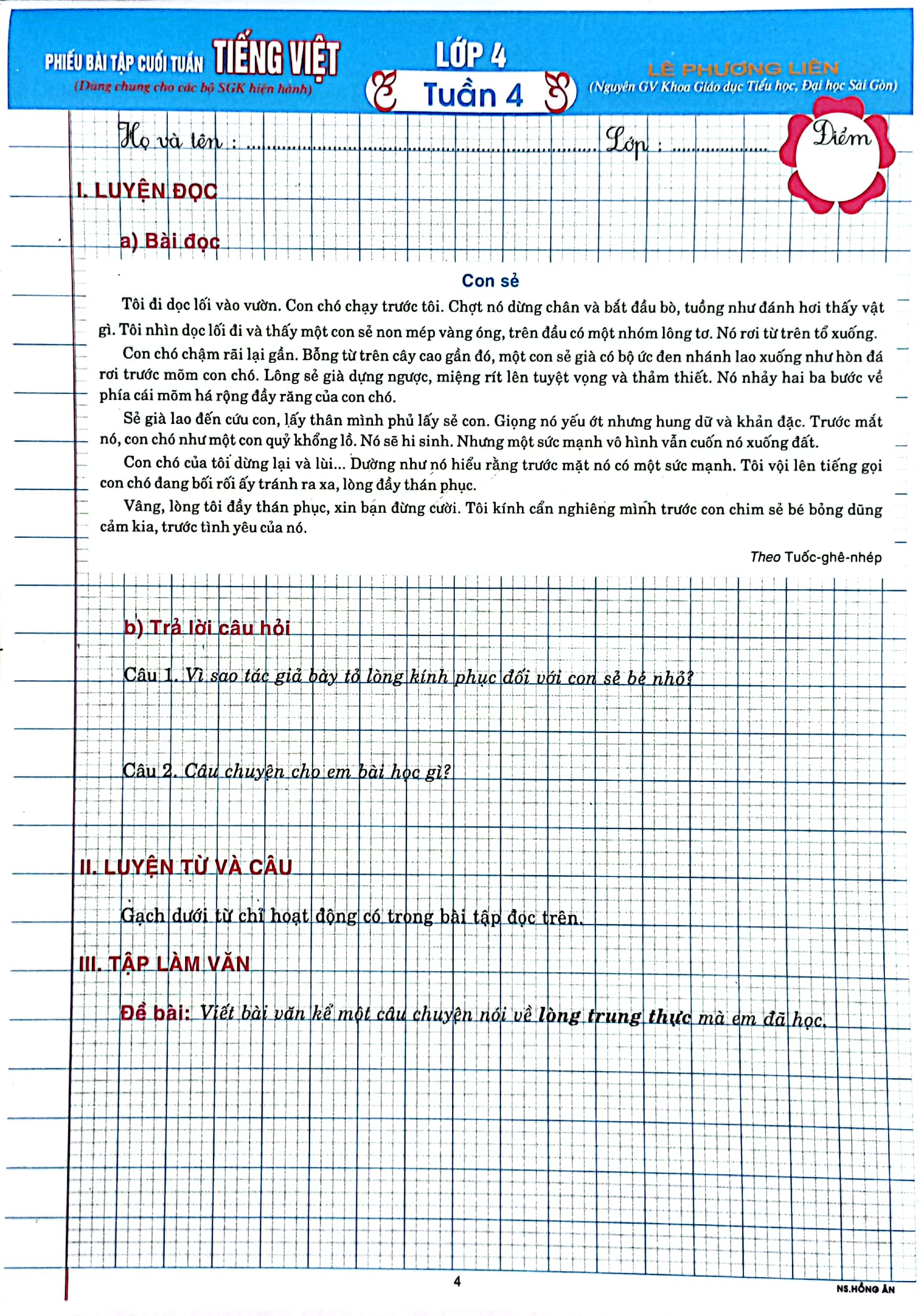phiếu bài tập cuối tuần tiếng việt lớp 4 - Ảnh 5