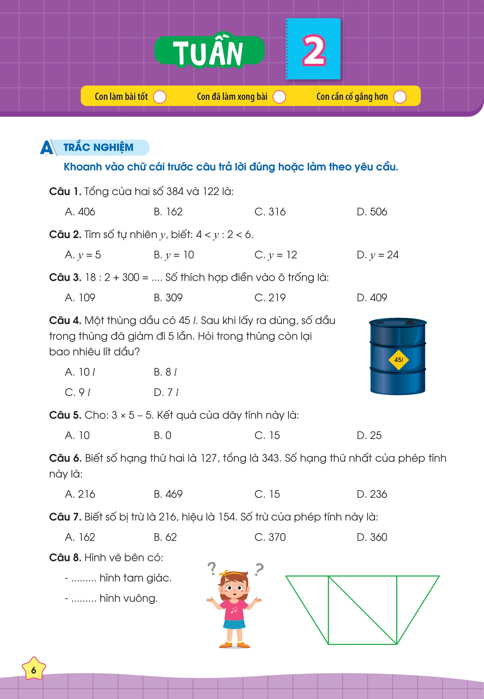 phiếu bài tập cuối tuần toán 3 - Ảnh 7