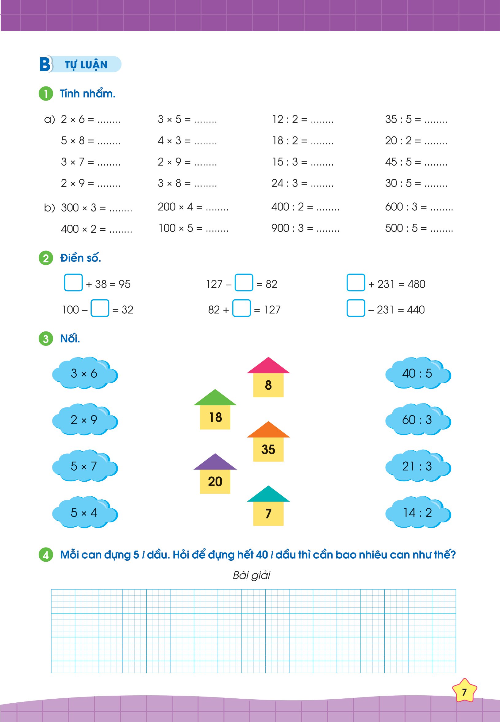 phiếu bài tập cuối tuần toán 3 - Ảnh 8