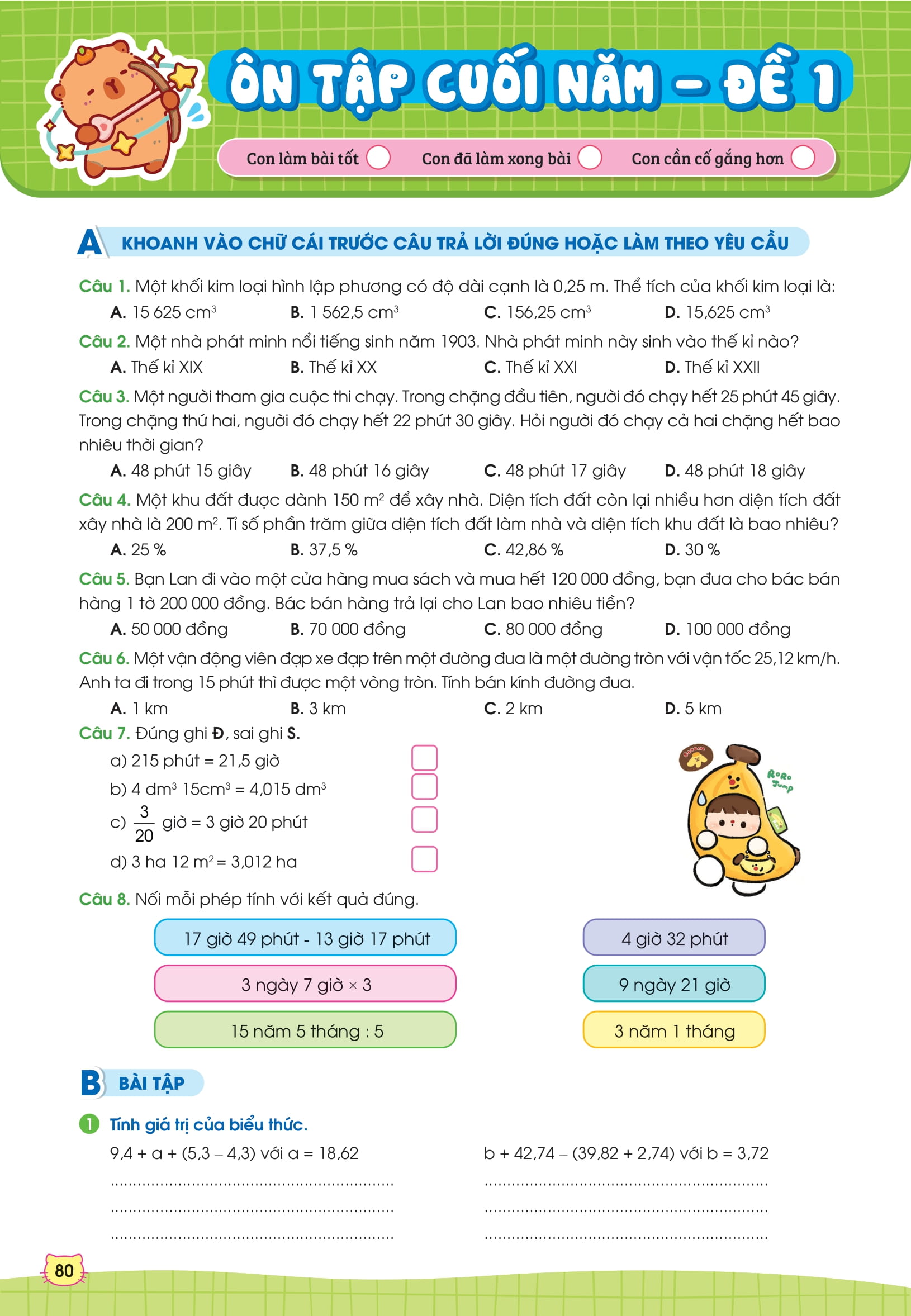 Phiếu Bài Tập Cuối Tuần Toán 5 - Ảnh 9