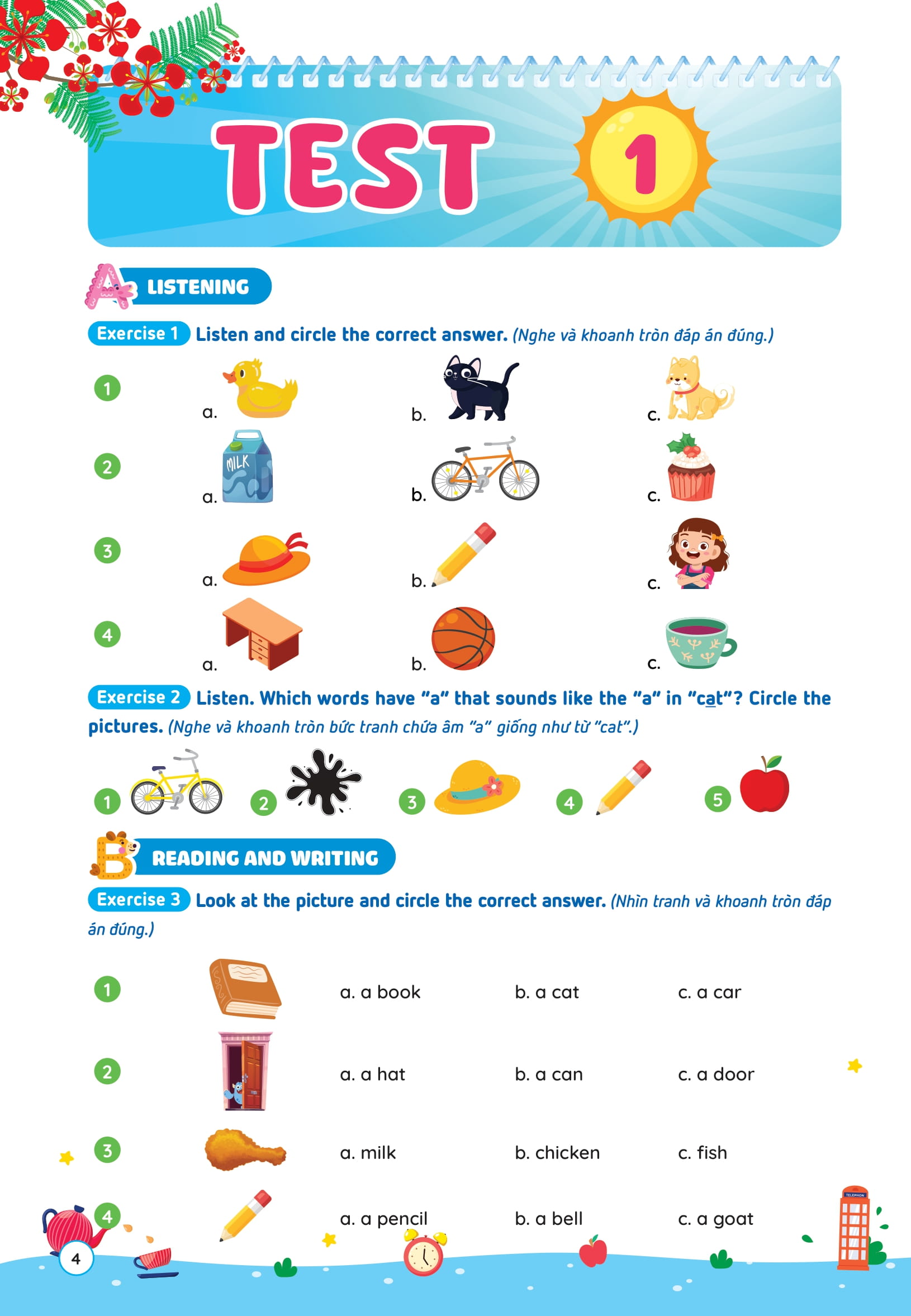 Phiếu Ôn Hè Tiếng Anh Lớp 1 - Ảnh 5