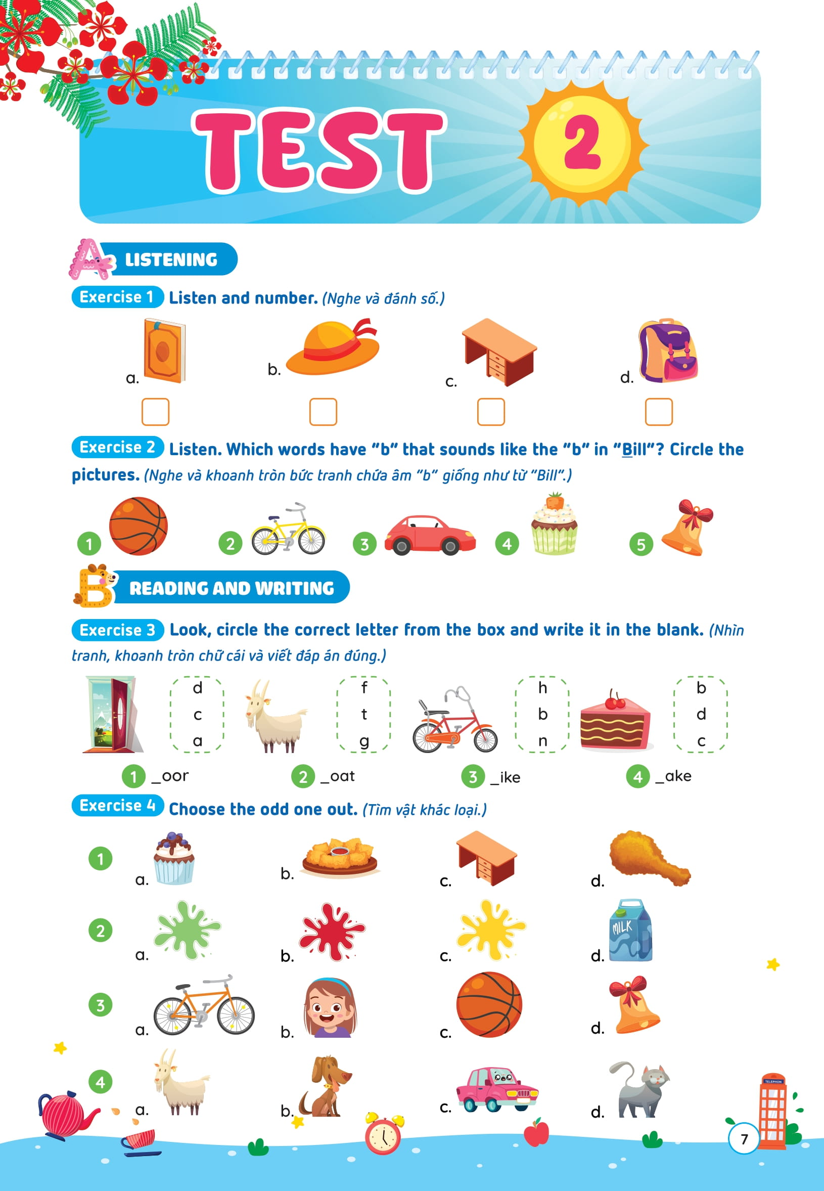 Phiếu Ôn Hè Tiếng Anh Lớp 1 - Ảnh 8