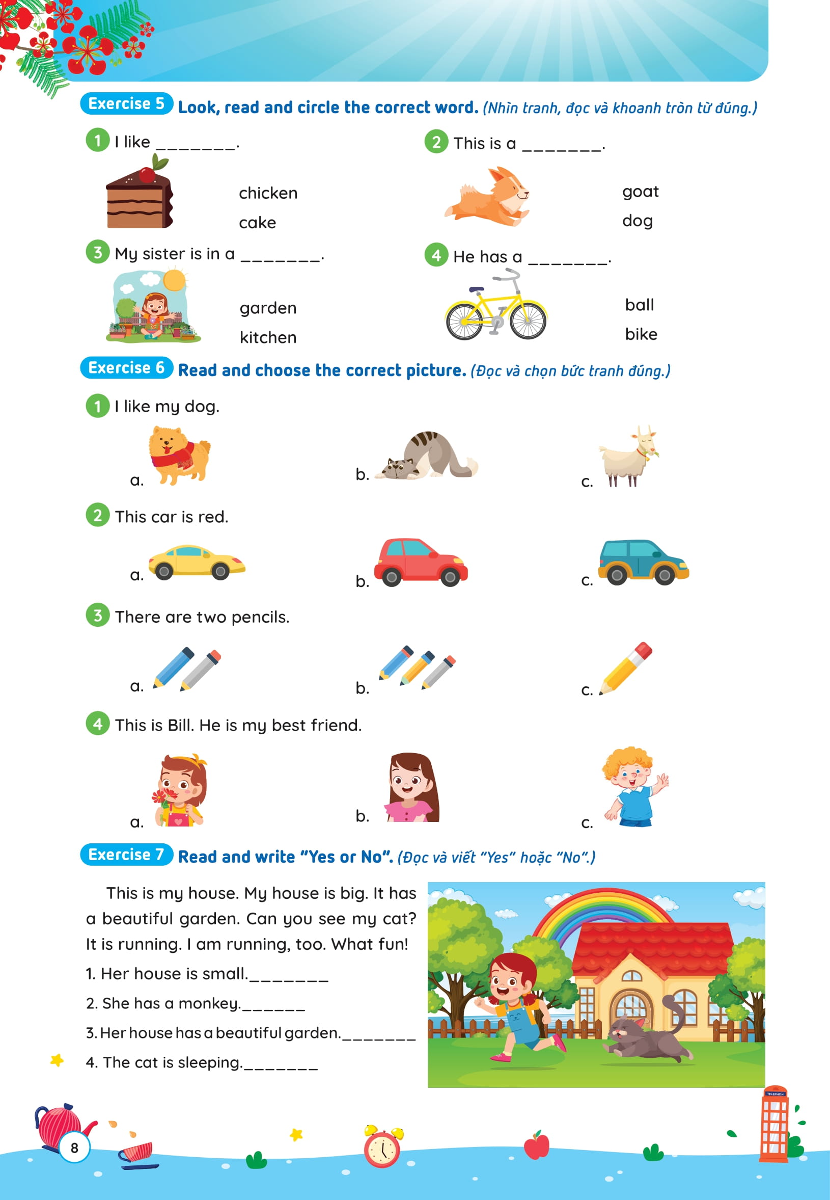 Phiếu Ôn Hè Tiếng Anh Lớp 1 - Ảnh 9