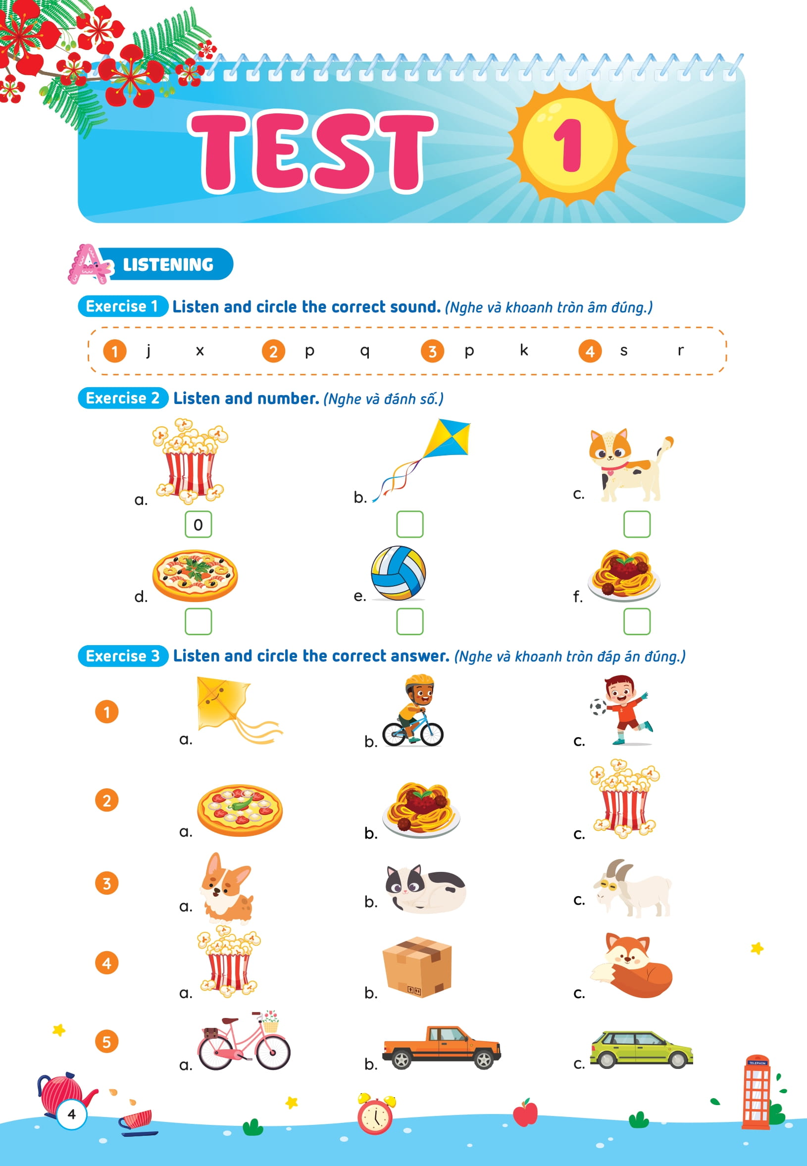 Phiếu Ôn Hè Tiếng Anh Lớp 2 - Ảnh 5