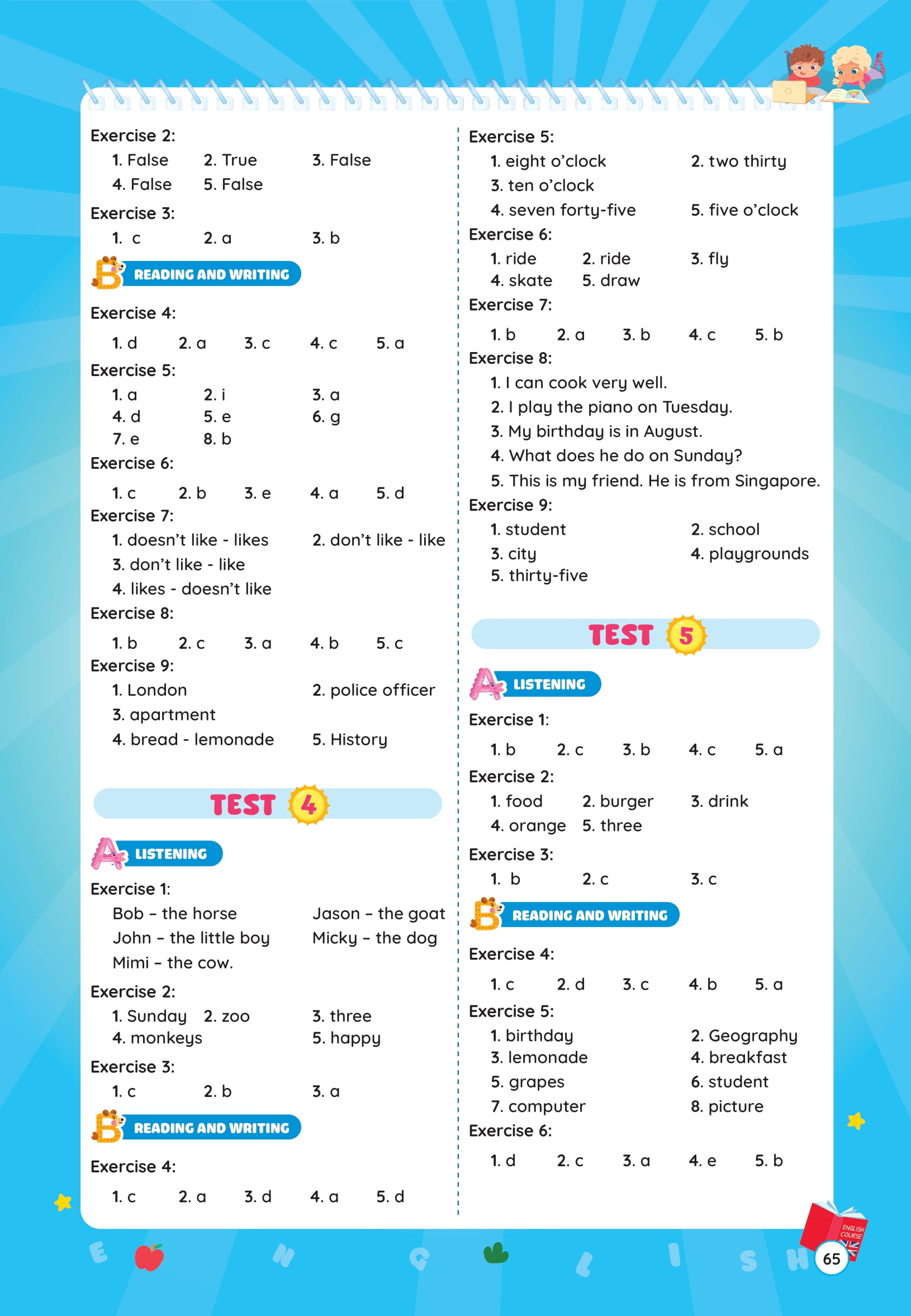 Phiếu Ôn Hè Tiếng Anh Lớp 4 - Ảnh 12