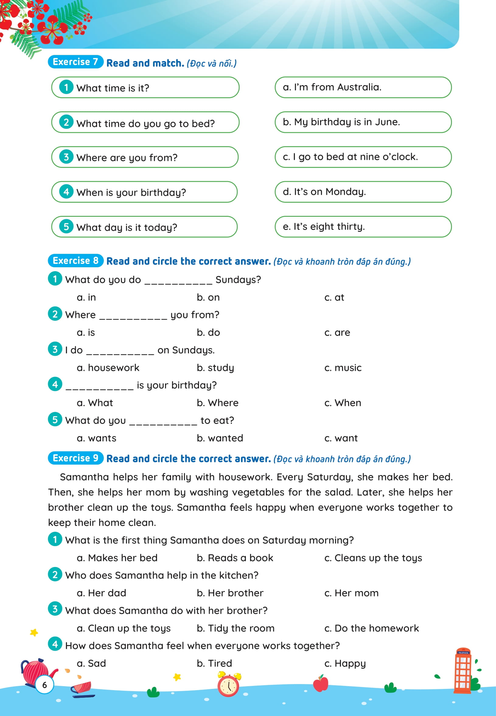 Phiếu Ôn Hè Tiếng Anh Lớp 4 - Ảnh 7