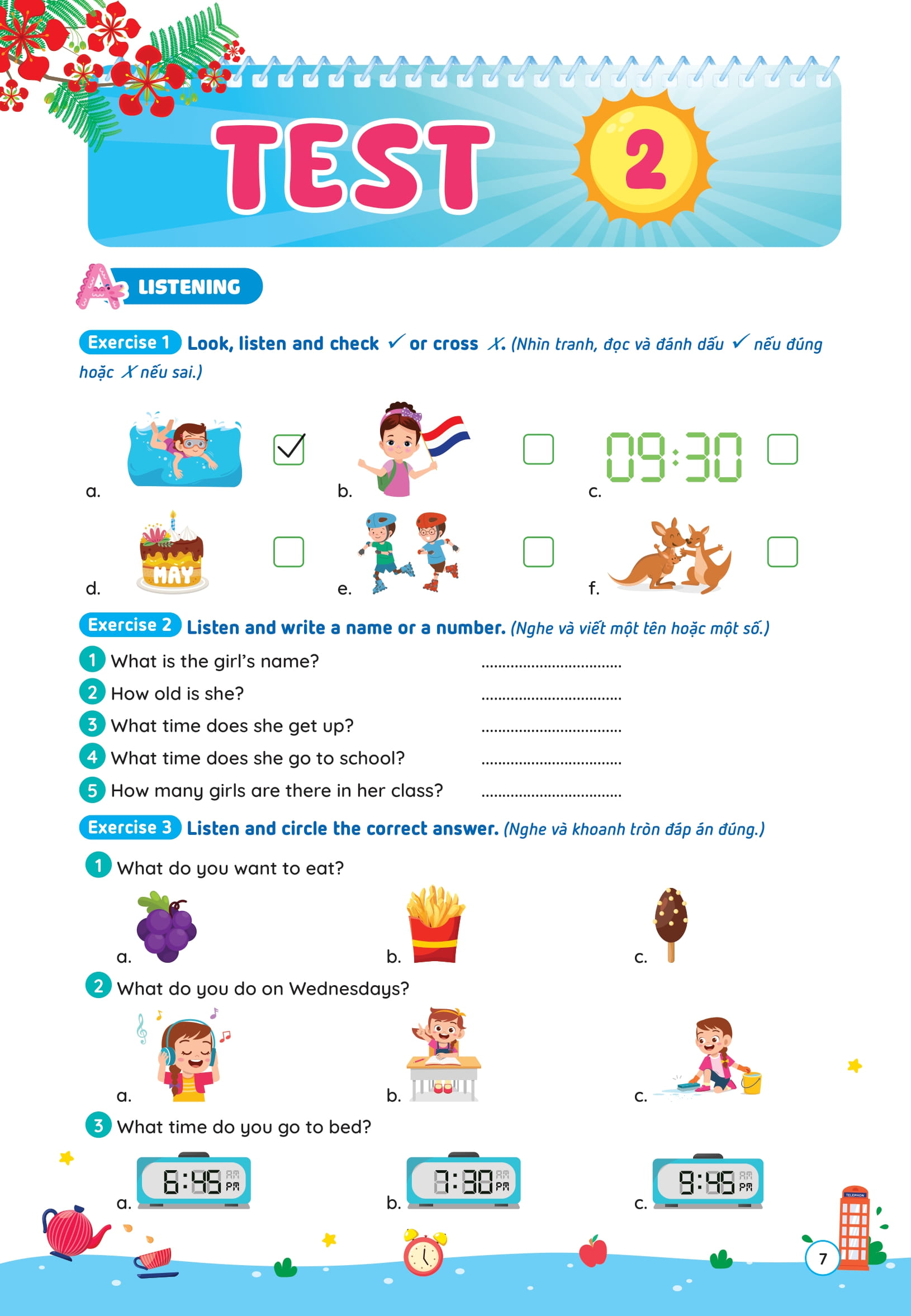 Phiếu Ôn Hè Tiếng Anh Lớp 4 - Ảnh 8