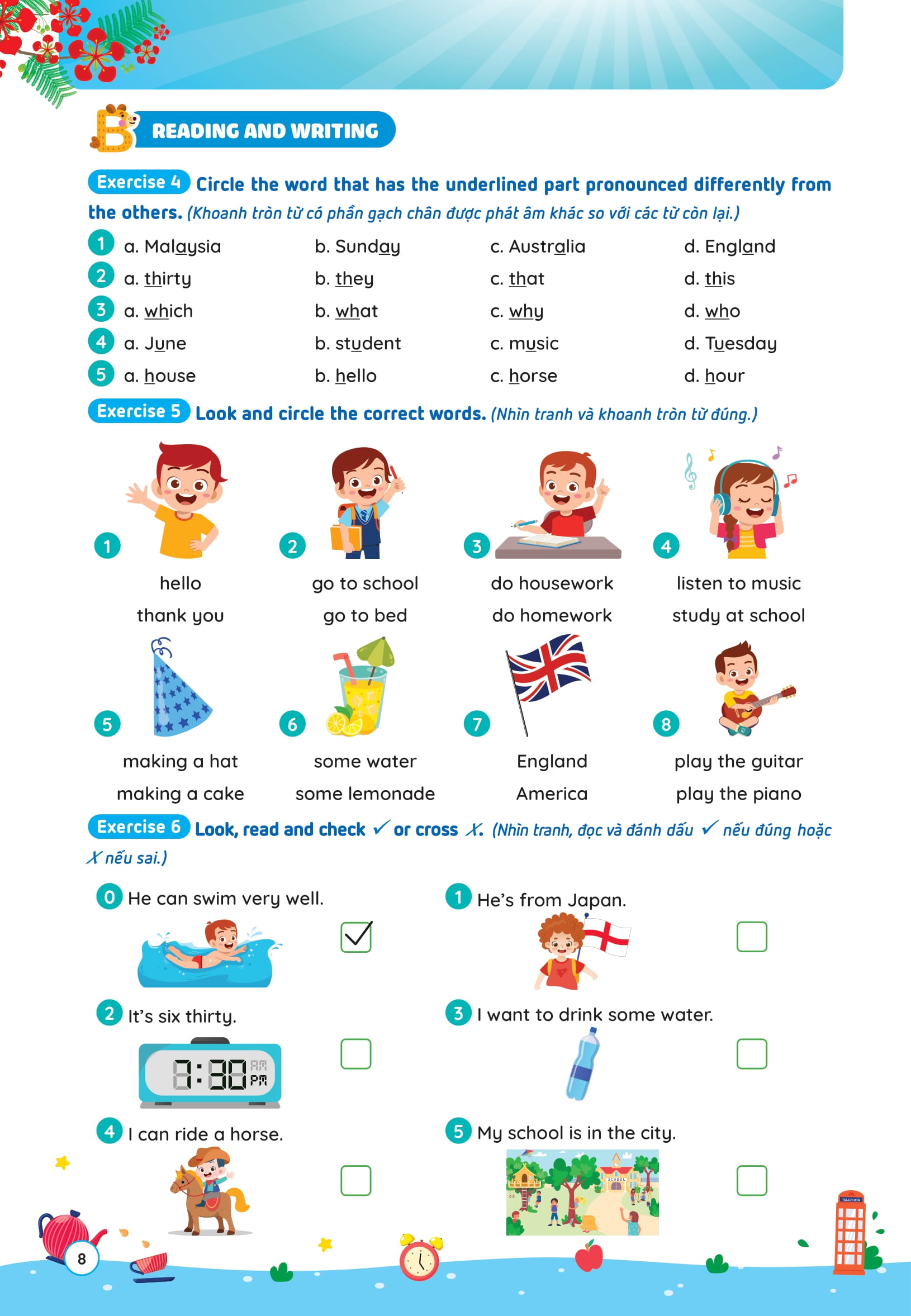 Phiếu Ôn Hè Tiếng Anh Lớp 4 - Ảnh 9