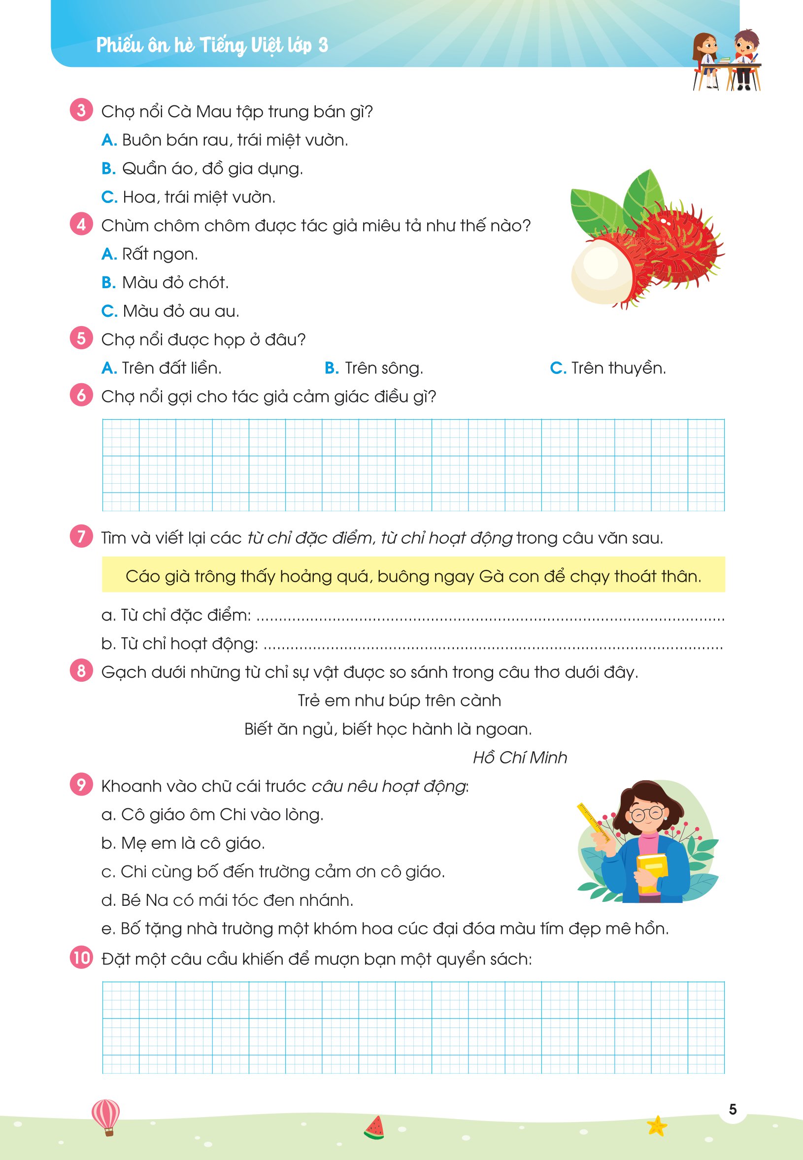 phiếu ôn hè tiếng việt lớp 3 - Ảnh 6