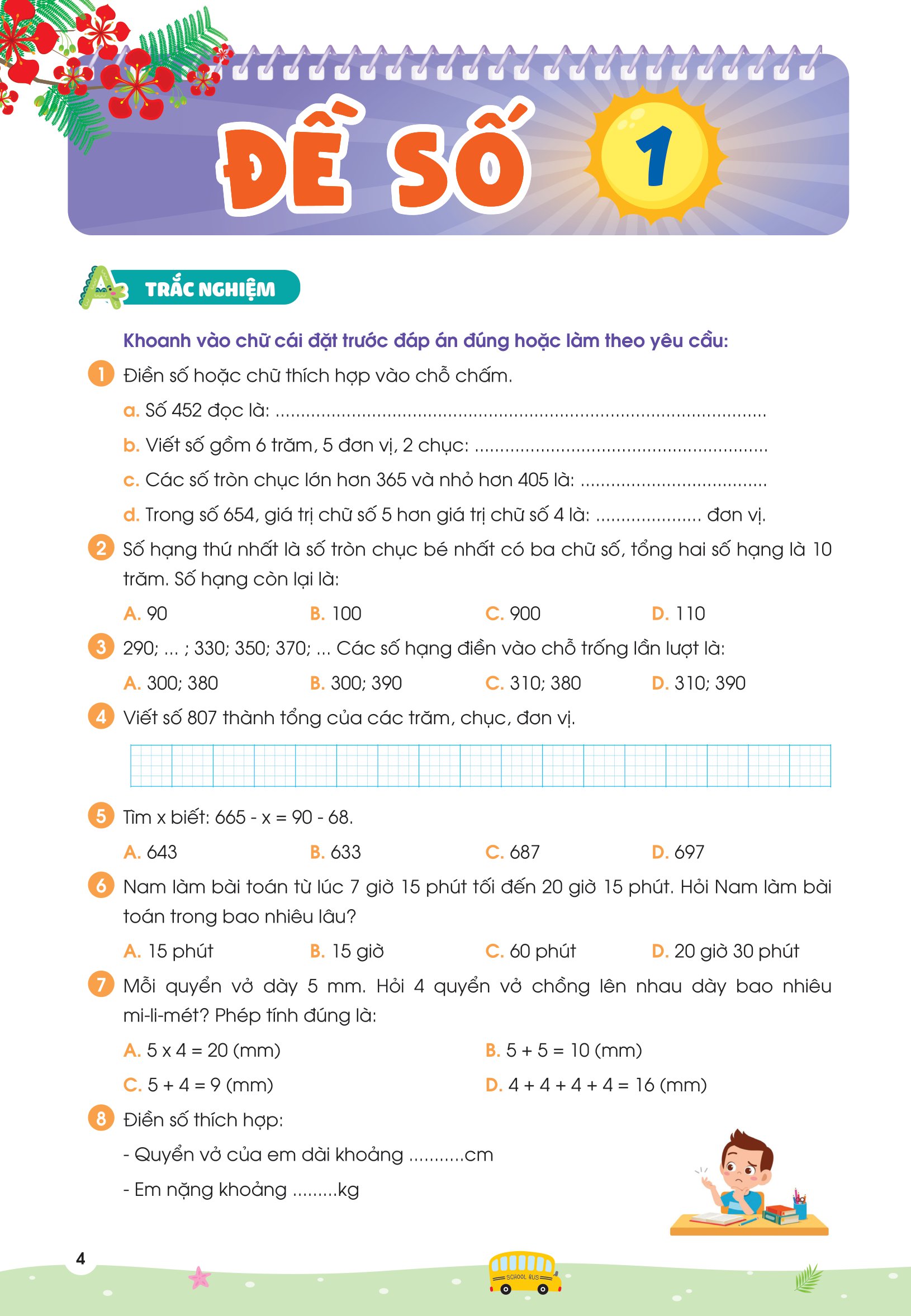 phiếu ôn hè toán lớp 2 - Ảnh 5