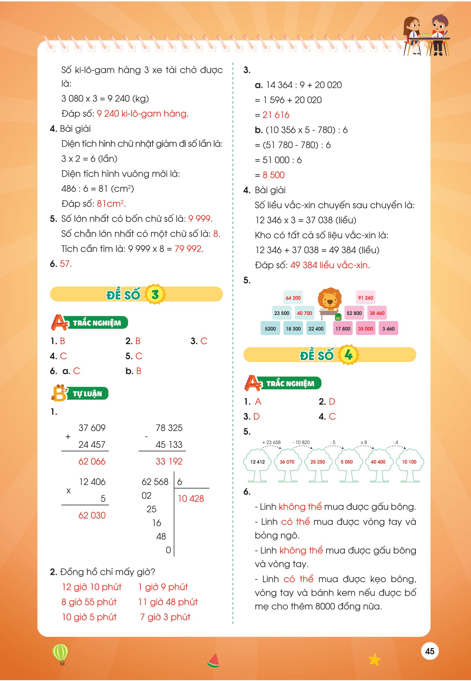 phiếu ôn hè toán lớp 3 - Ảnh 11