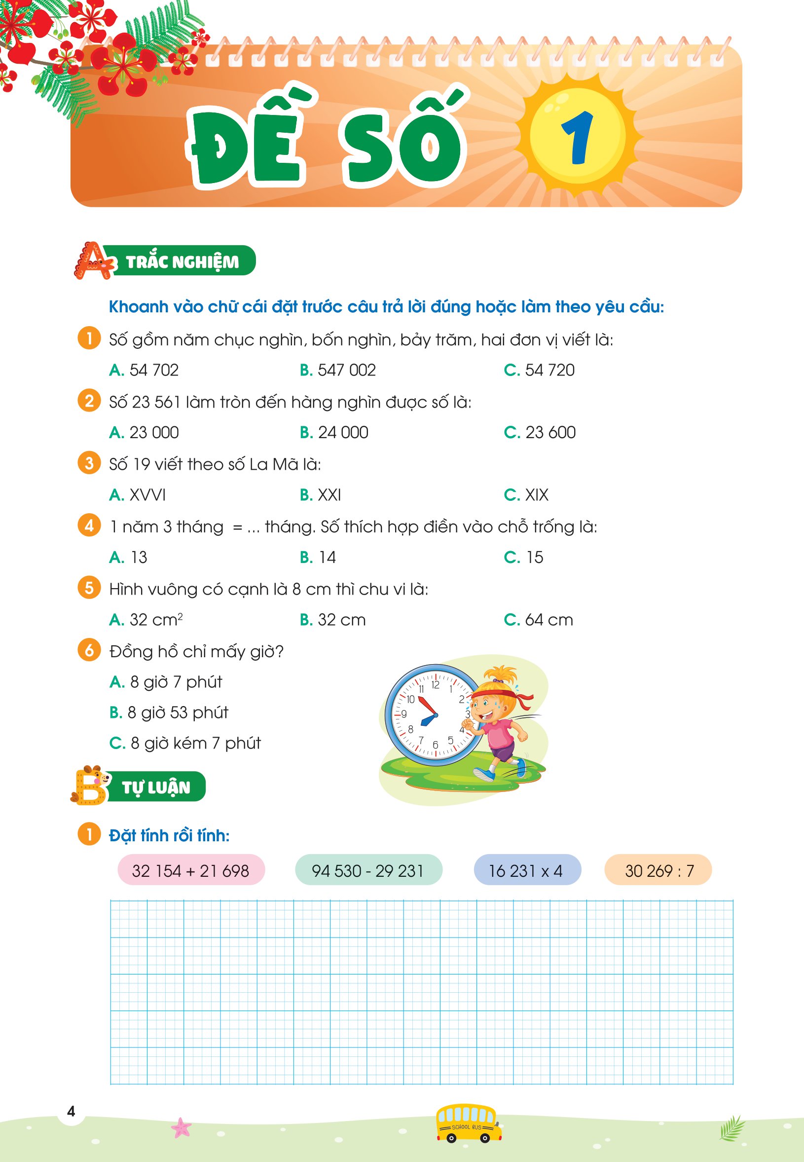 phiếu ôn hè toán lớp 3 - Ảnh 5