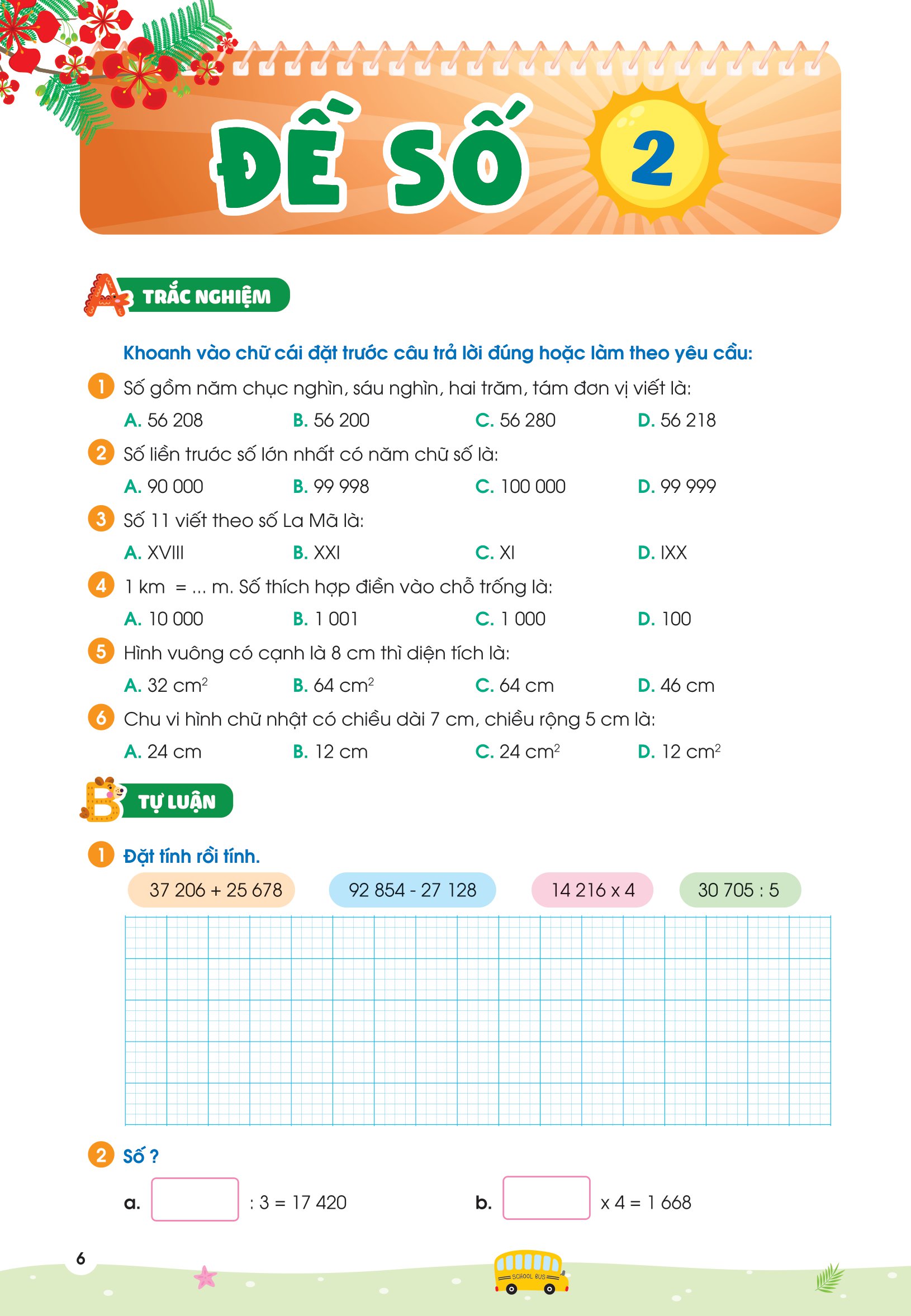 phiếu ôn hè toán lớp 3 - Ảnh 7