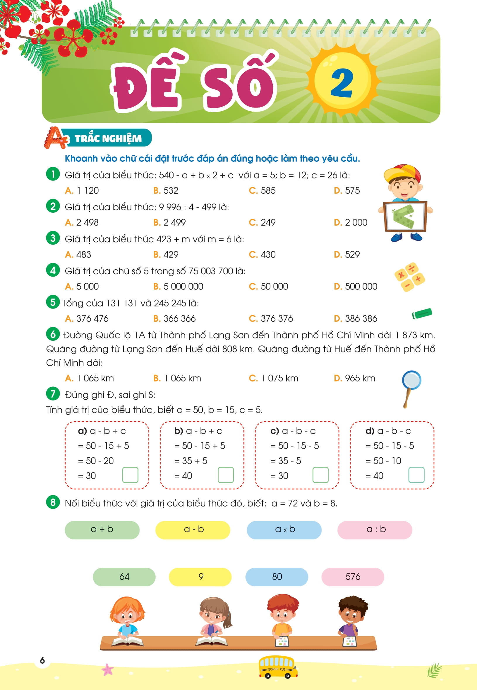 Phiếu Ôn Hè Toán Lớp 4 - Ảnh 7