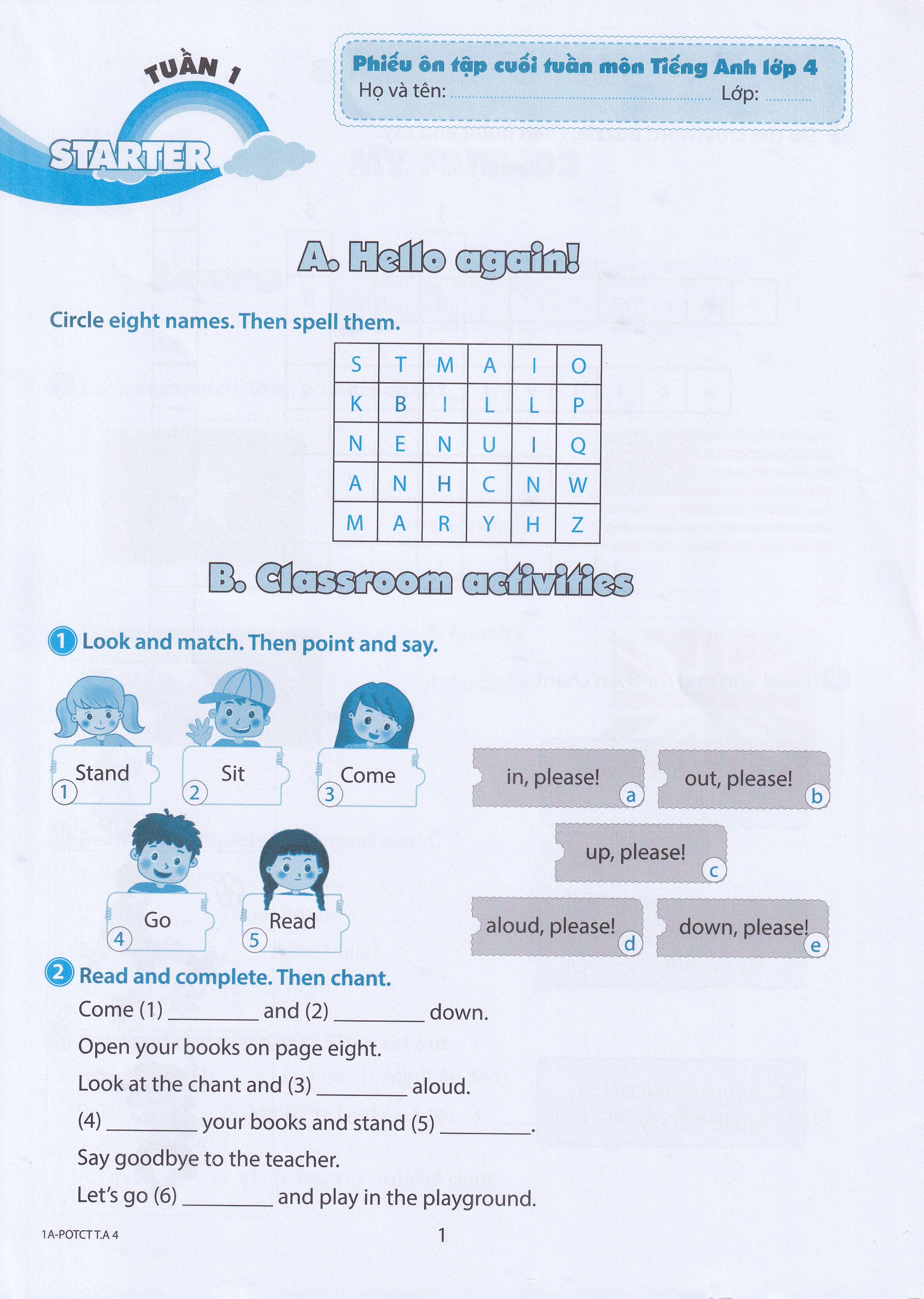 Phiếu Ôn Tập Cuối Tuần Môn Tiếng Anh - Lớp 4 (Theo Sách Giáo Khoa Global Success) - Ảnh 3