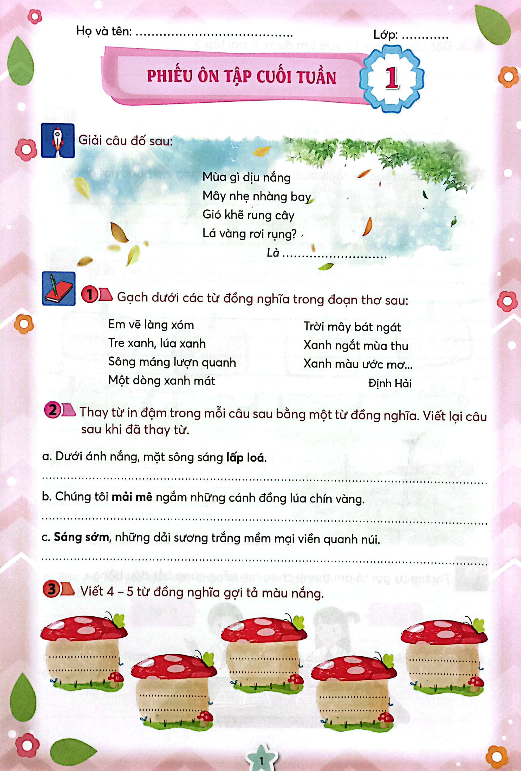 phiếu ôn tập cuối tuần môn tiếng việt 5 (chân trời) (chuẩn) - Ảnh 3