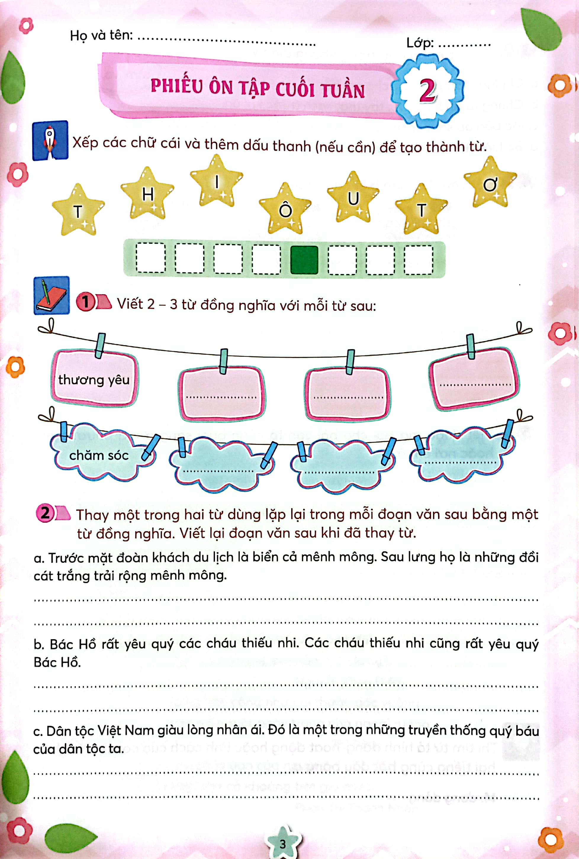 phiếu ôn tập cuối tuần môn tiếng việt 5 (chân trời) (chuẩn) - Ảnh 5