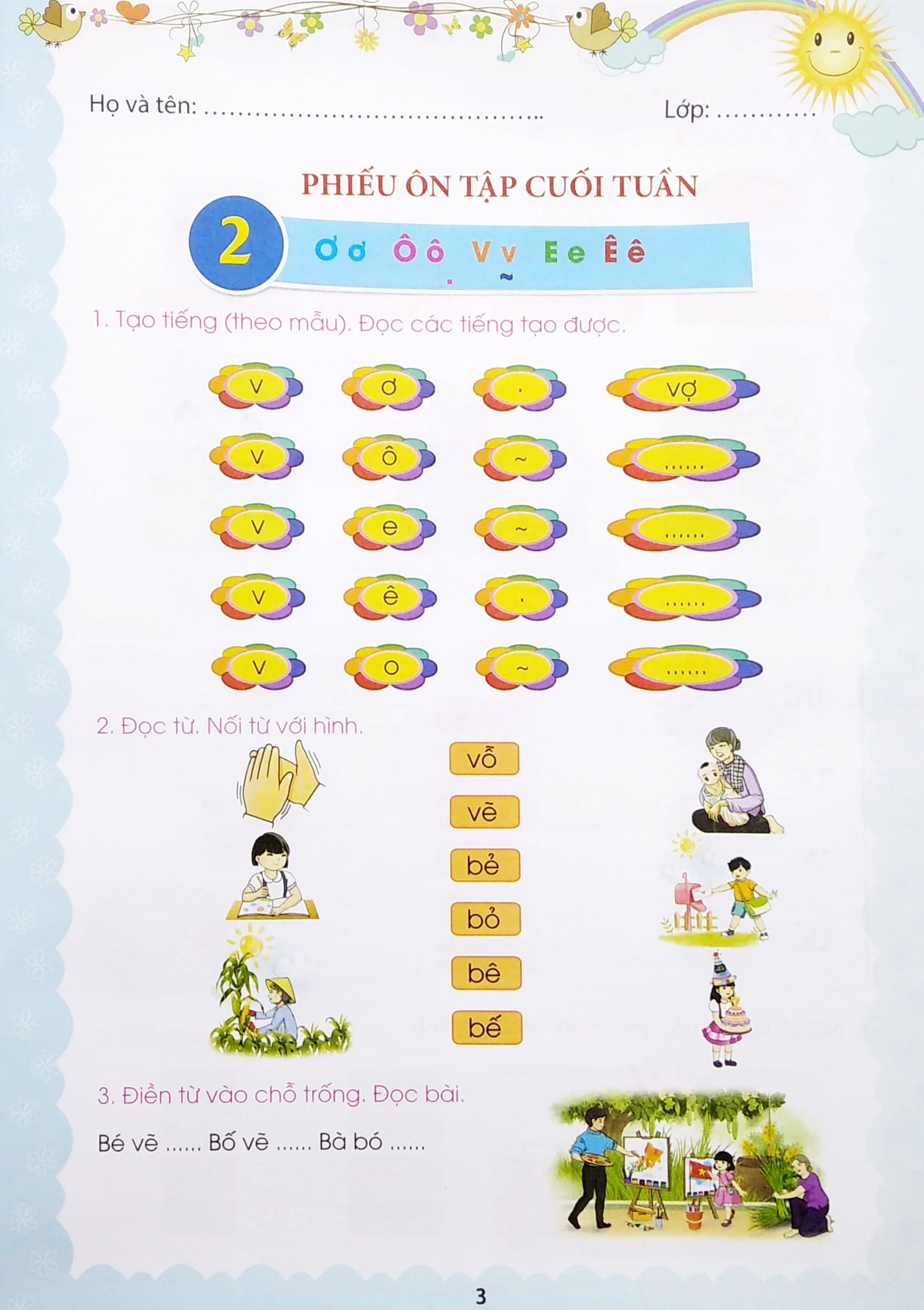 phiếu ôn tập cuối tuần môn tiếng việt lớp 1 (bộ sách chân trời sáng tạo) - Ảnh 5