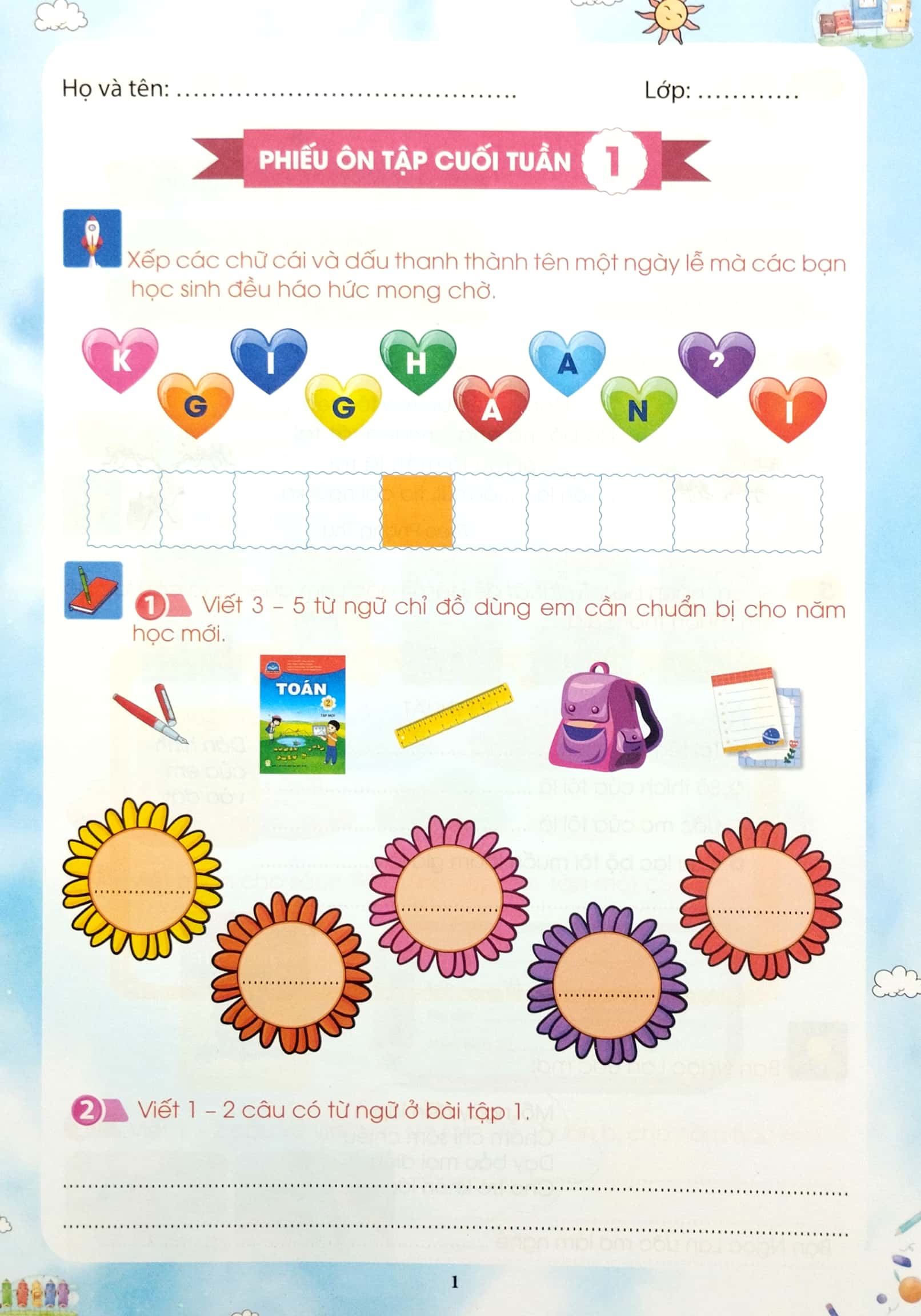 phiếu ôn tập cuối tuần - môn tiếng việt - lớp 2 - chân trời sáng tạo (2023) - Ảnh 3