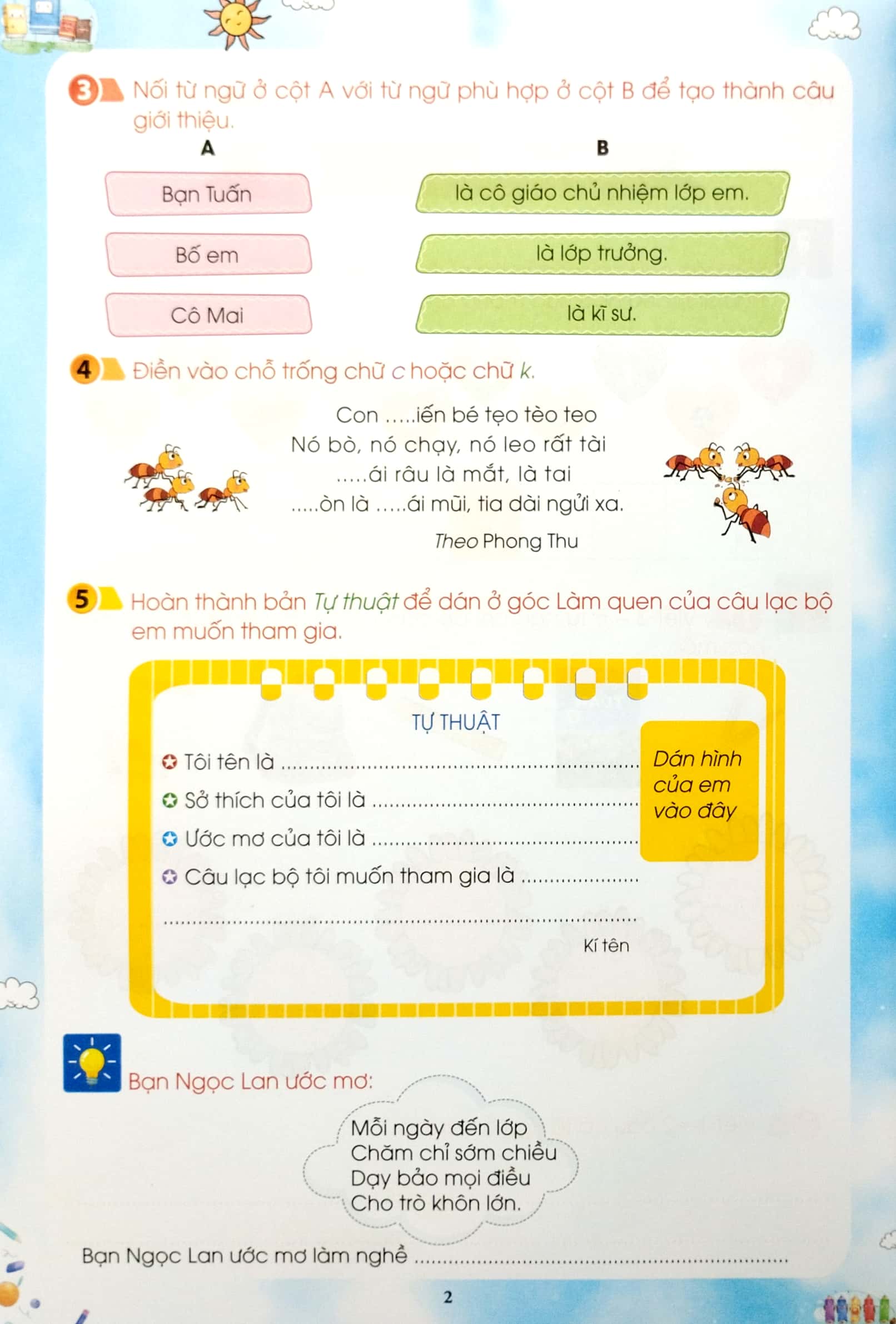 phiếu ôn tập cuối tuần - môn tiếng việt - lớp 2 - chân trời sáng tạo (2023) - Ảnh 4