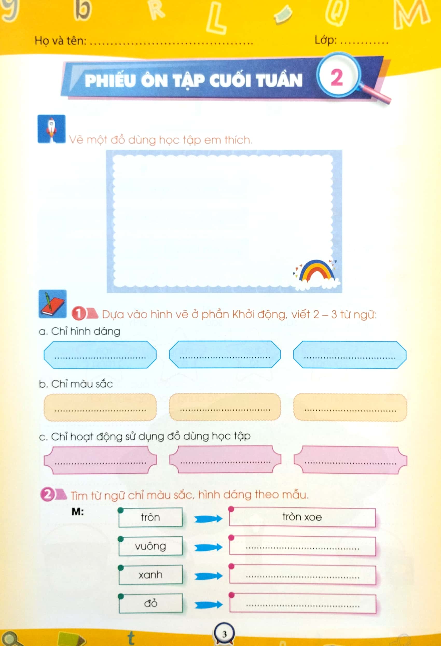 phiếu ôn tập cuối tuần - môn tiếng việt - lớp 3 - chân trời sáng tạo (2023) - Ảnh 5