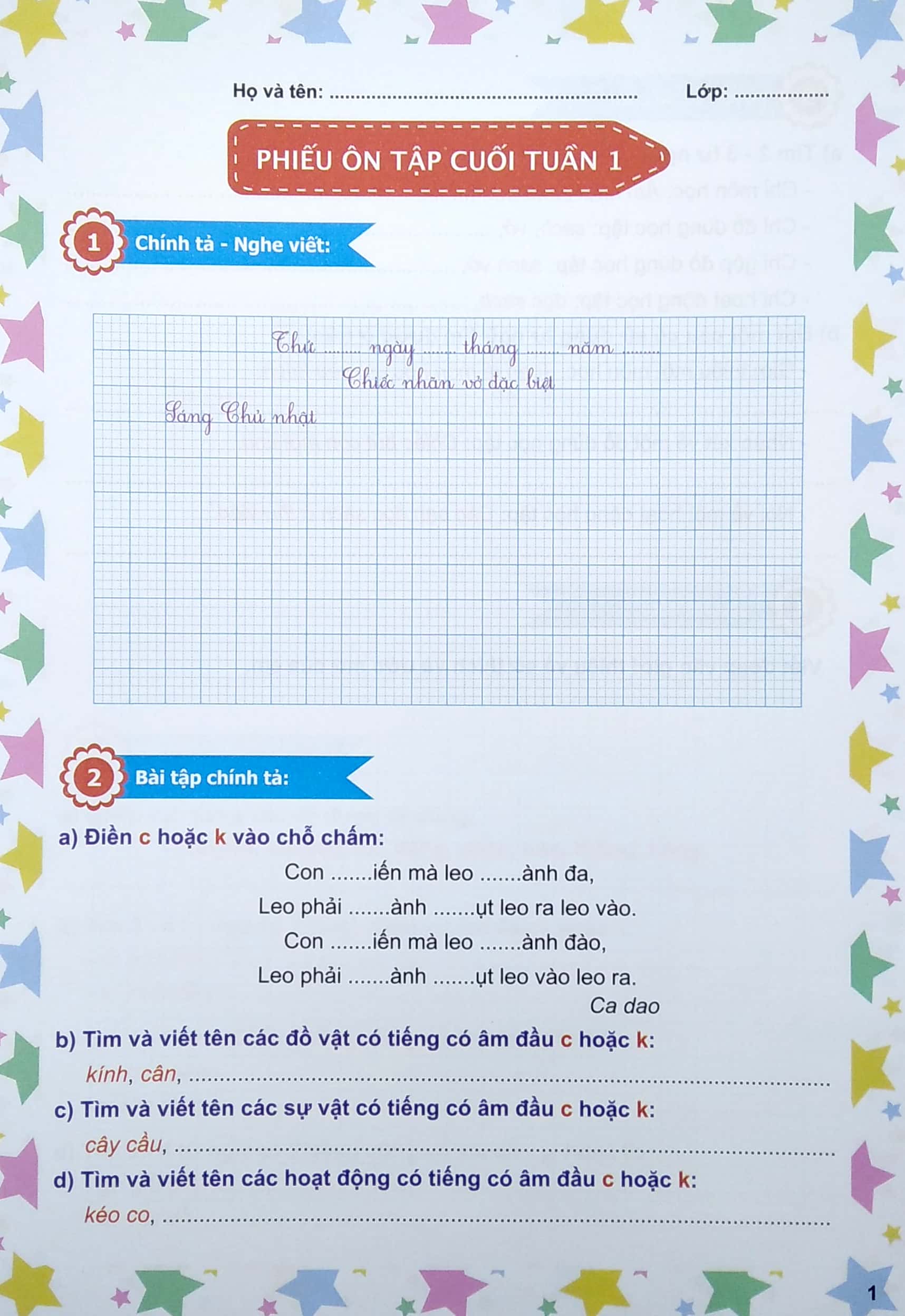 phiếu ôn tập cuối tuần môn tiếng việt lớp 3 (ct) - Ảnh 3