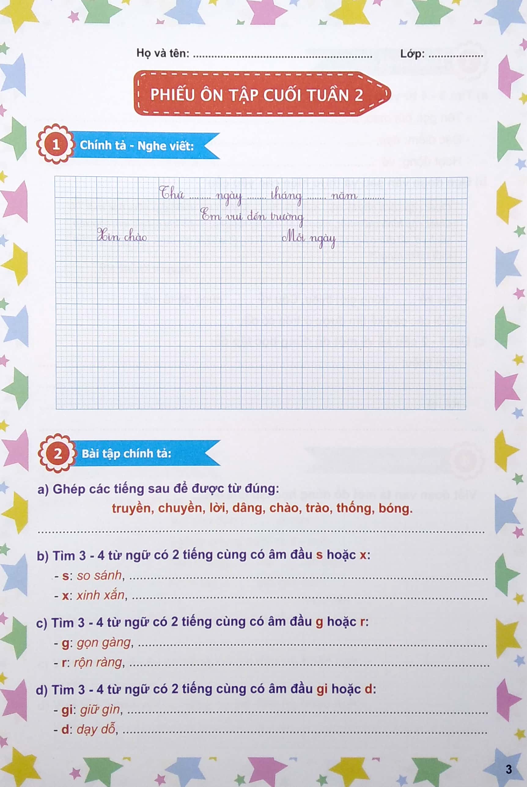 phiếu ôn tập cuối tuần môn tiếng việt lớp 3 (ct) - Ảnh 5
