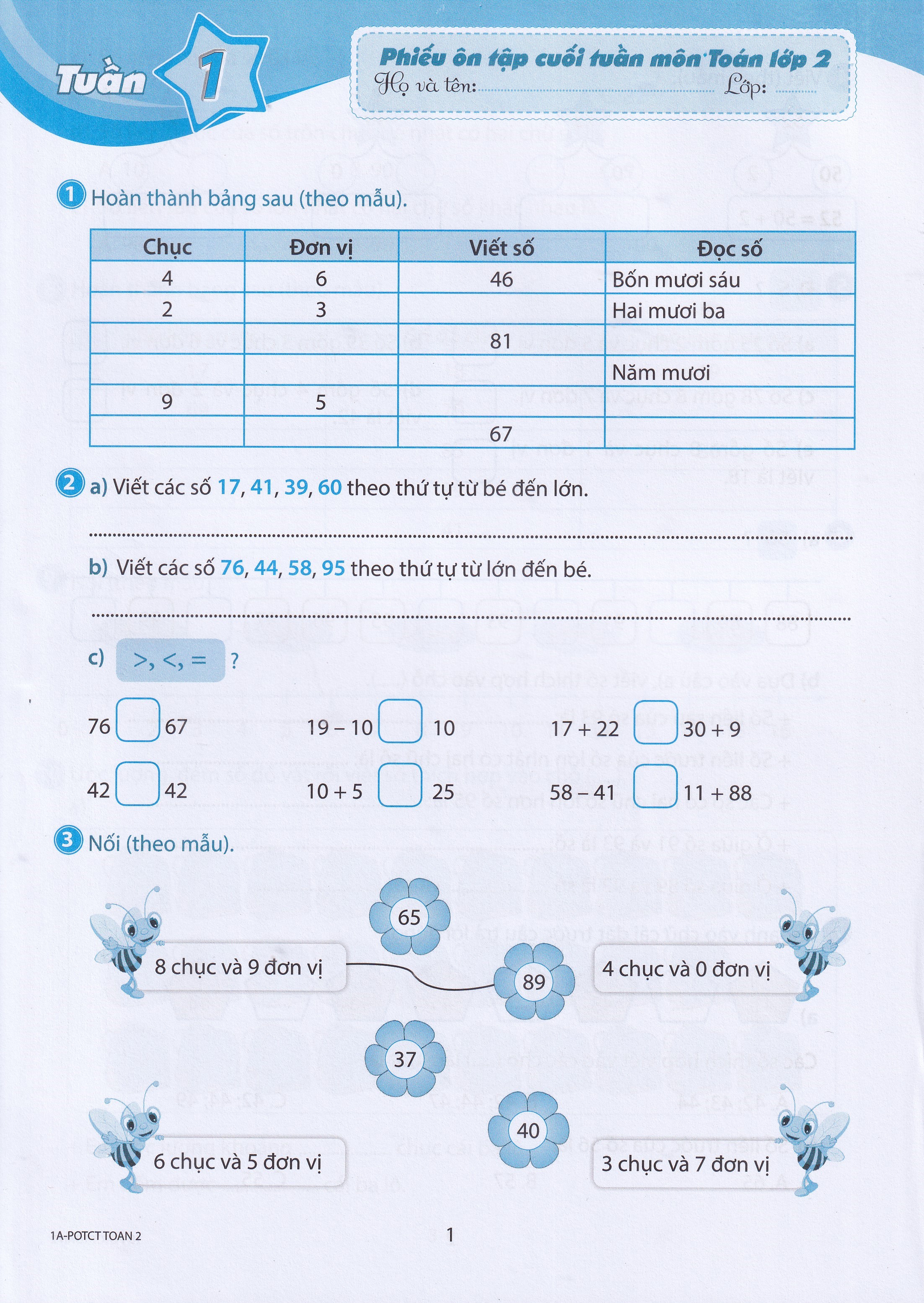 Phiếu Ôn Tập Cuối Tuần Môn Toán - Lớp 2 (Theo Sách Giáo Khoa Kết Nối Tri Thức Với Cuộc Sống) - Ảnh 3