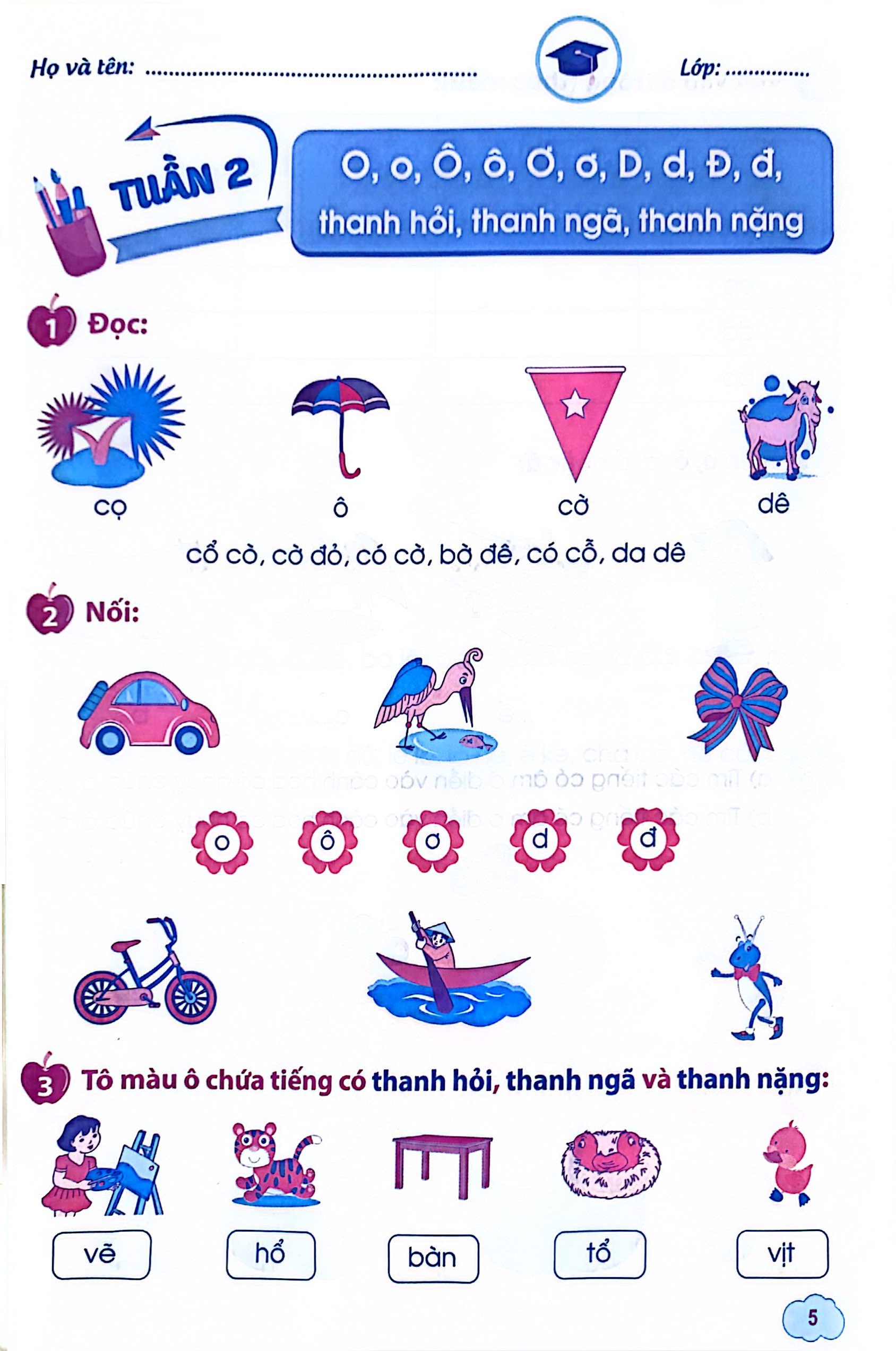 phiếu ôn tập cuối tuần tiếng việt lớp 1 - Ảnh 5