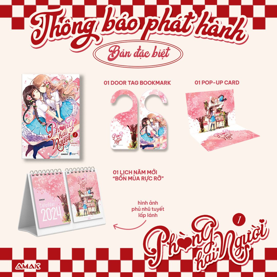phòng hai người - tập 1 - bản đặc biệt - tặng kèm door tag bookmark + pop-up card + lịch năm mới 2024 "bốn mùa rực rỡ" - Ảnh 2