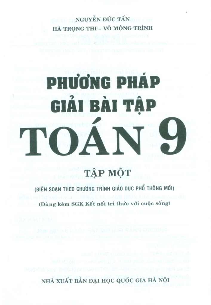 phương pháp giải bài tập toán 9 - tập 1 (biên soạn theo chương trình gdpt mới - dùng kèm sgk kết nối tri thức cuộc sống) - Ảnh 3